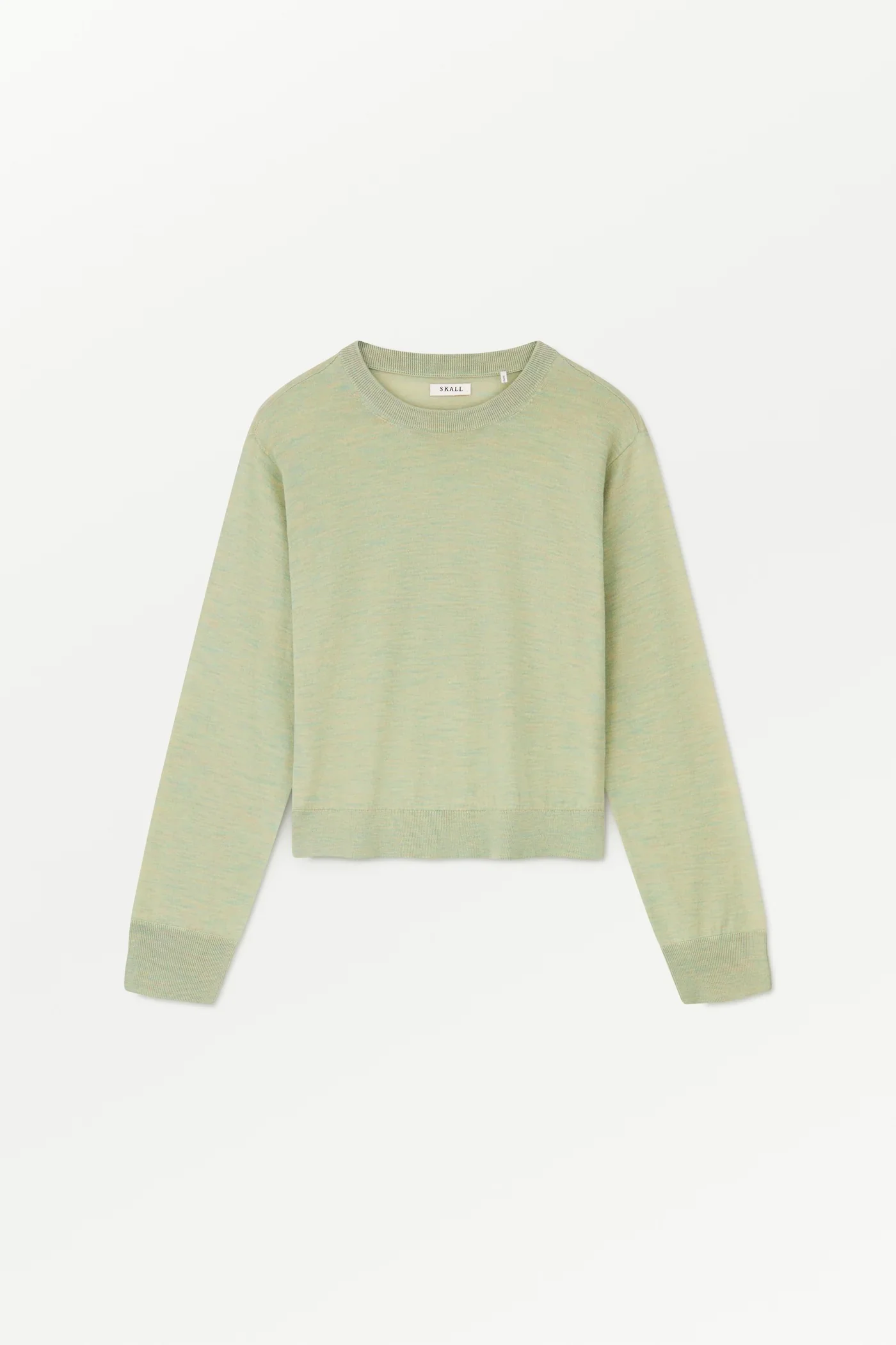 Amara O-Neck Jumper | Light Green Mélange