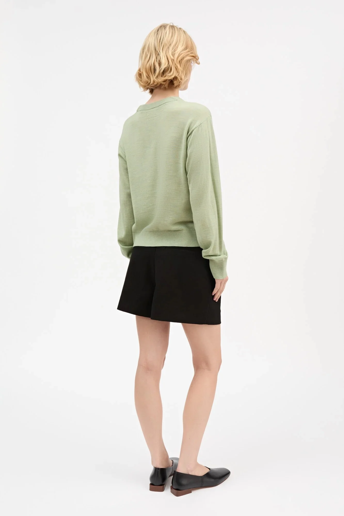 Amara O-Neck Jumper | Light Green Mélange - Image 4