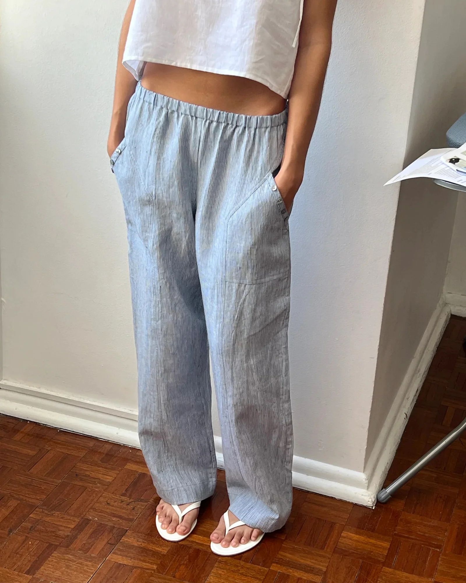 Angle Pocket Pant | Blue Stripe