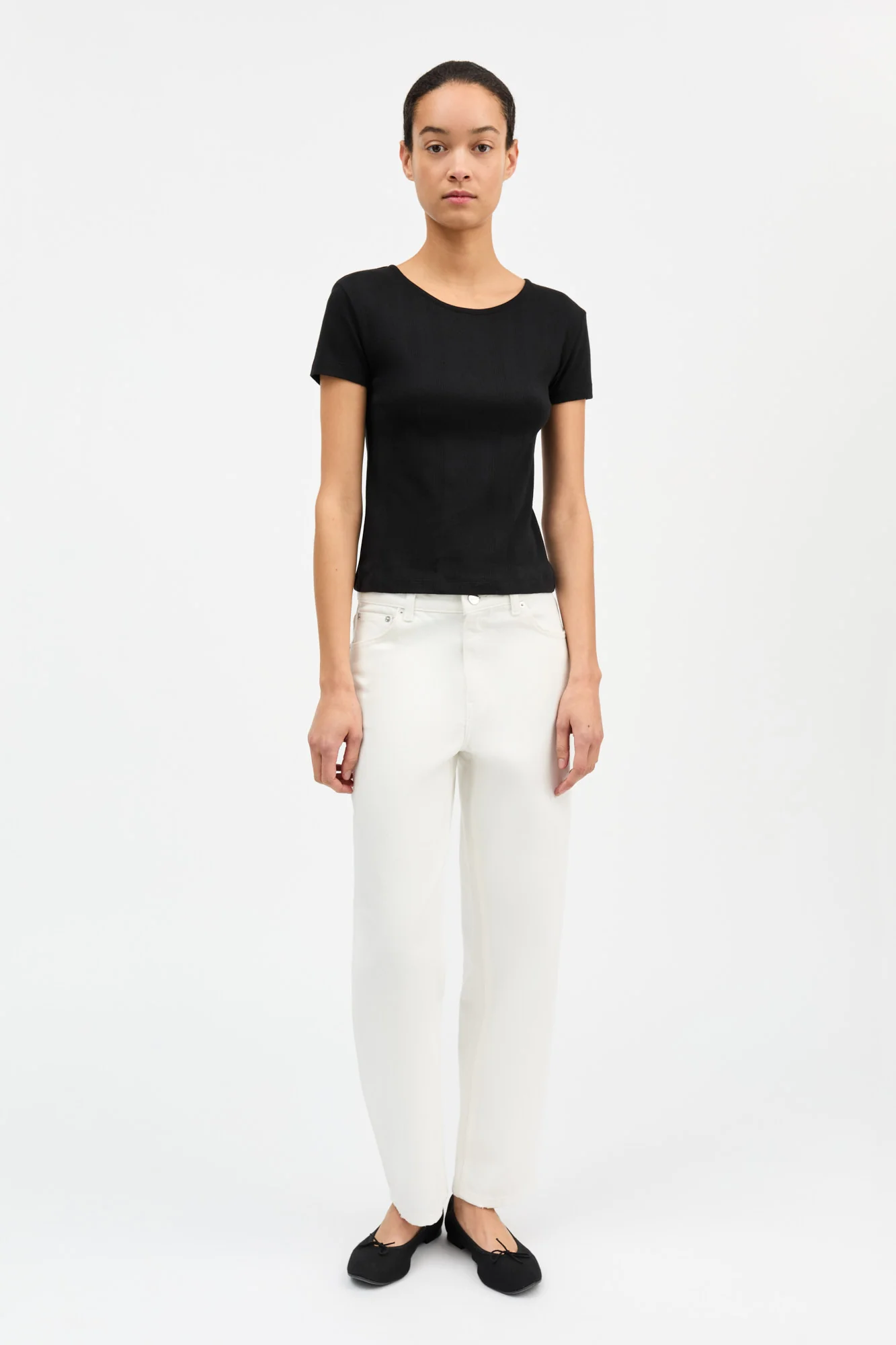 Anna Cap Sleeve Tee | Black - Image 2
