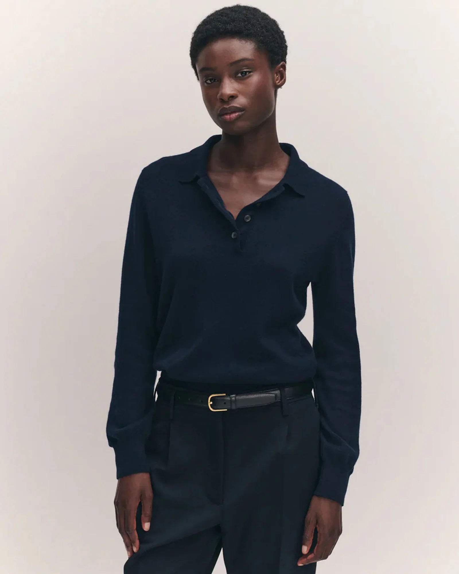 Aoife Cashmere Polo Shirt | Navy - Image 2
