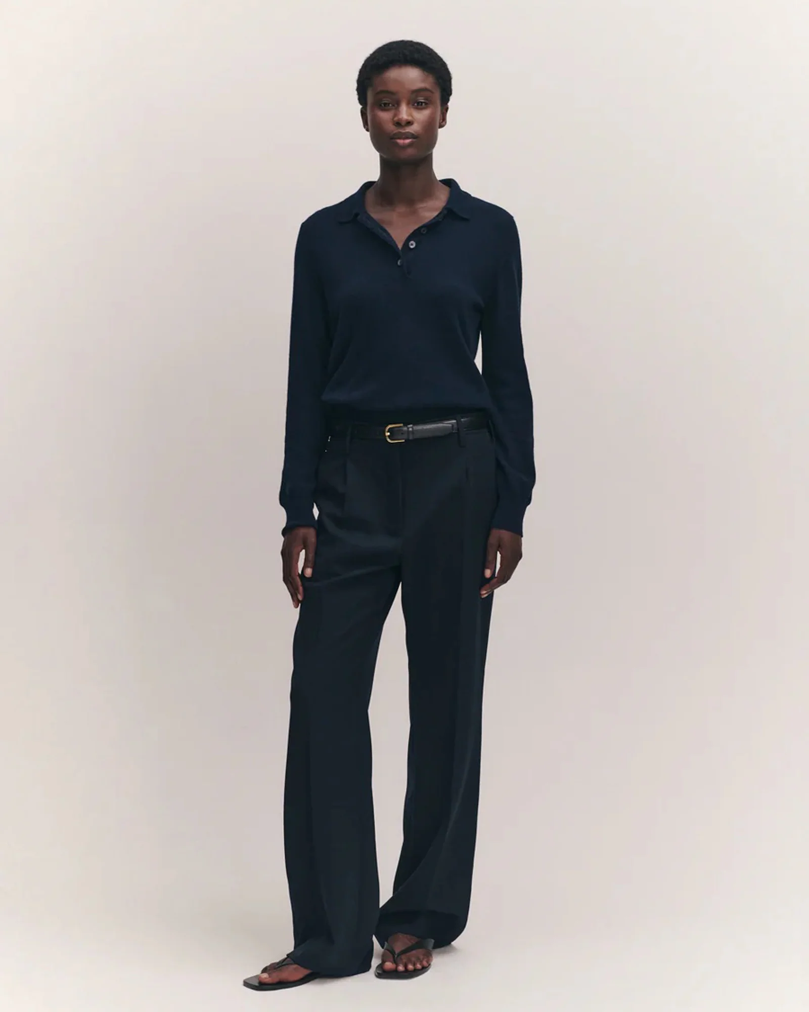 Aoife Cashmere Polo Shirt | Navy - Image 3