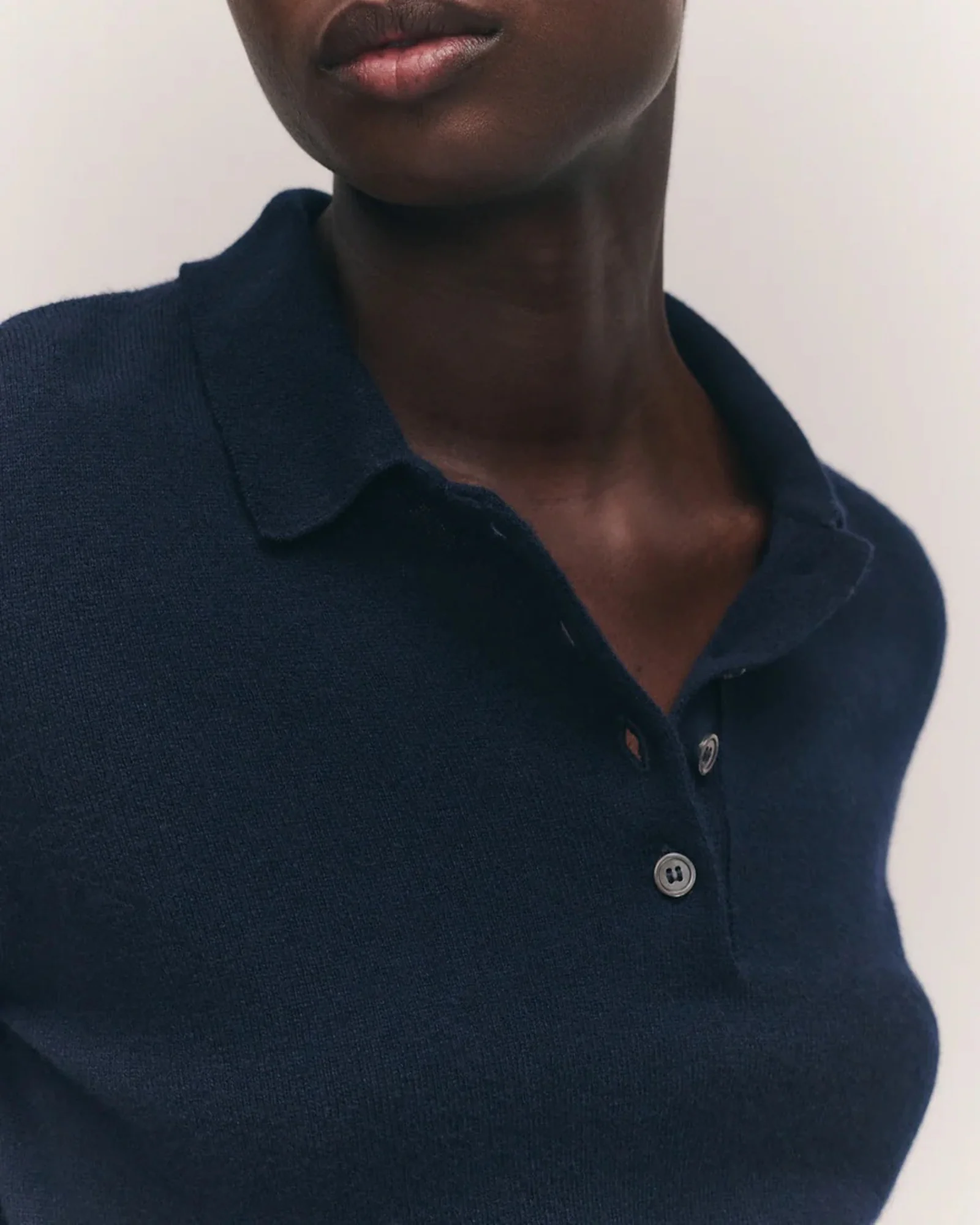 Aoife Cashmere Polo Shirt | Navy - Image 5
