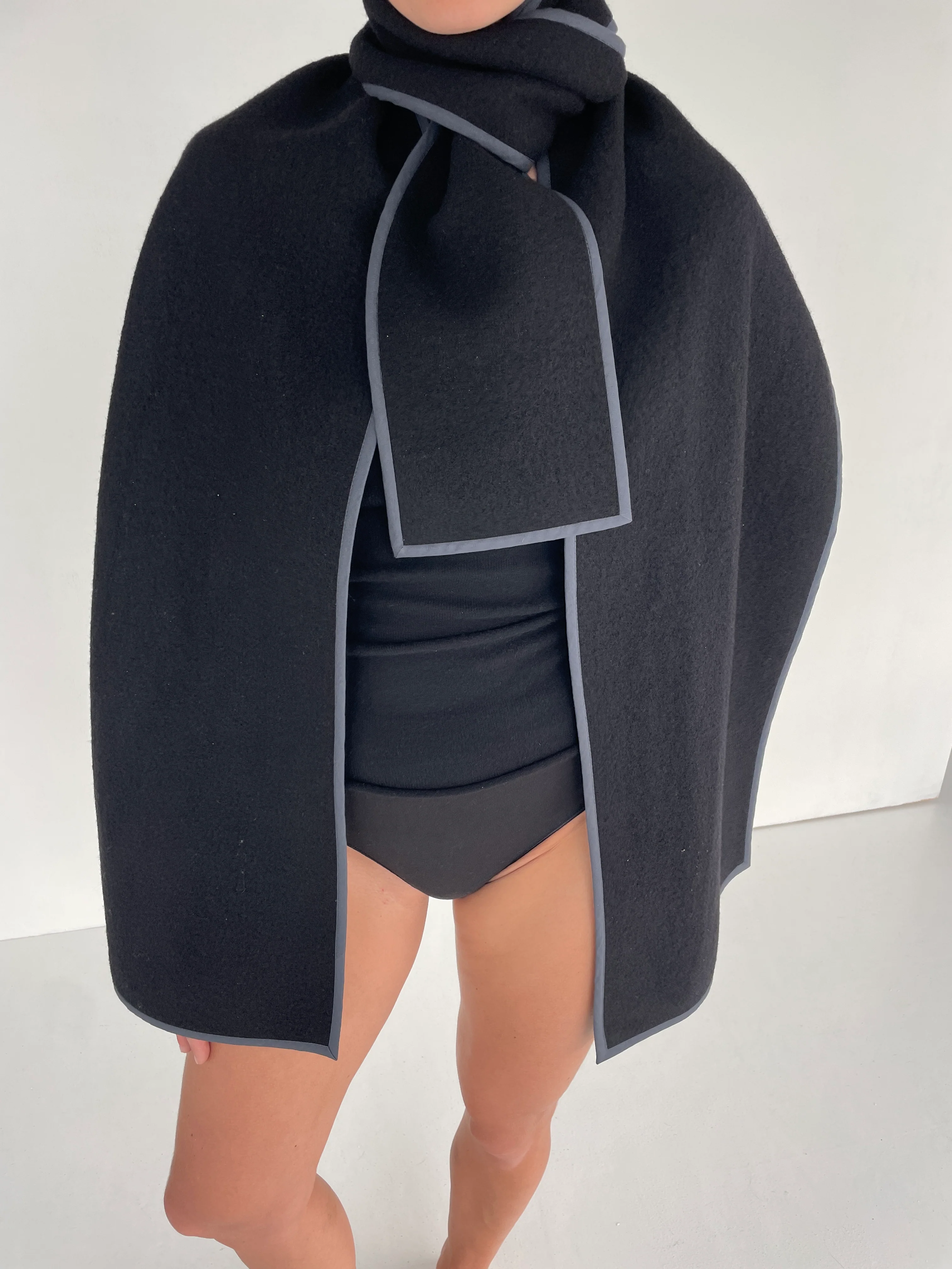 Boiled Wool Scarf | Big | Lava - Image 2
