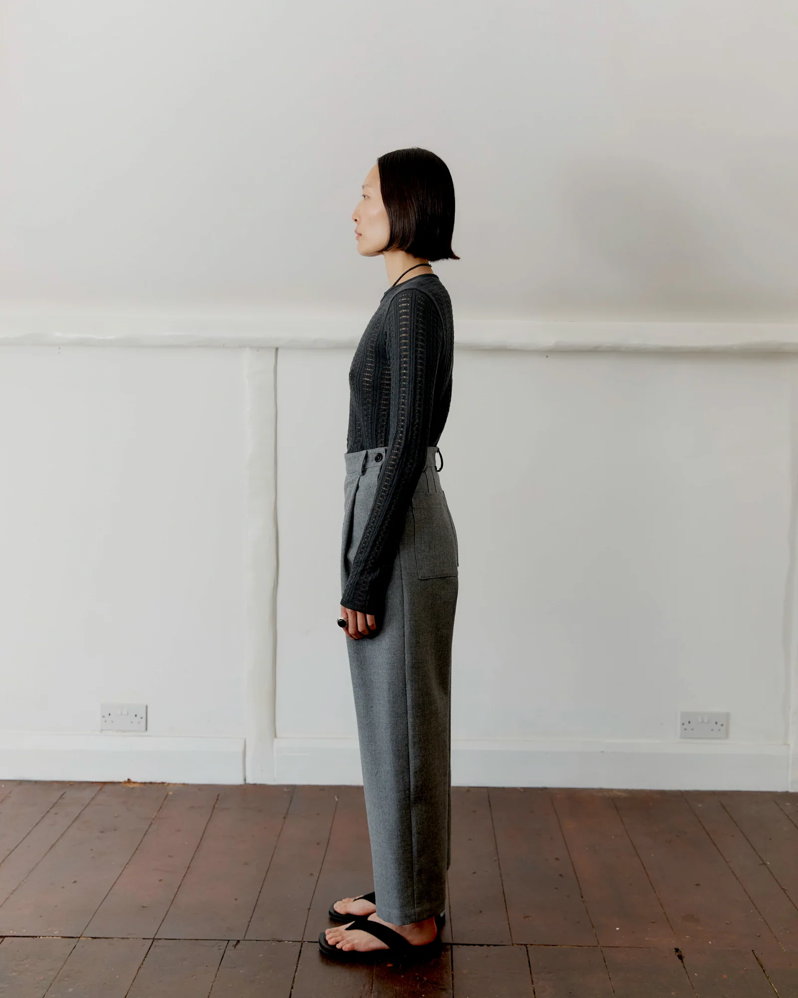 British Wool Georgia Trouser | Light Grey - Image 3