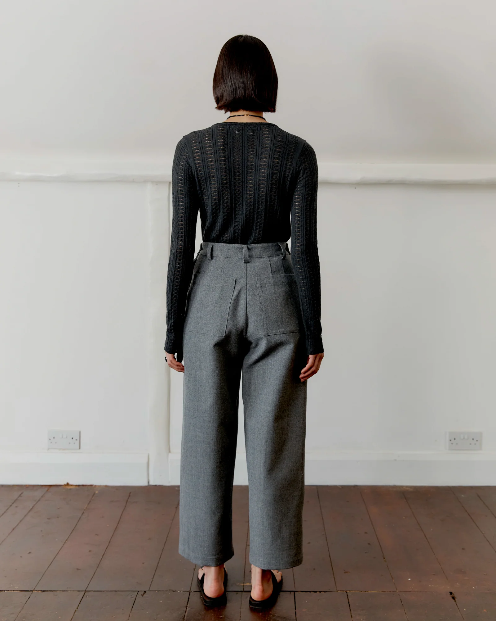 British Wool Georgia Trouser | Light Grey - Image 4
