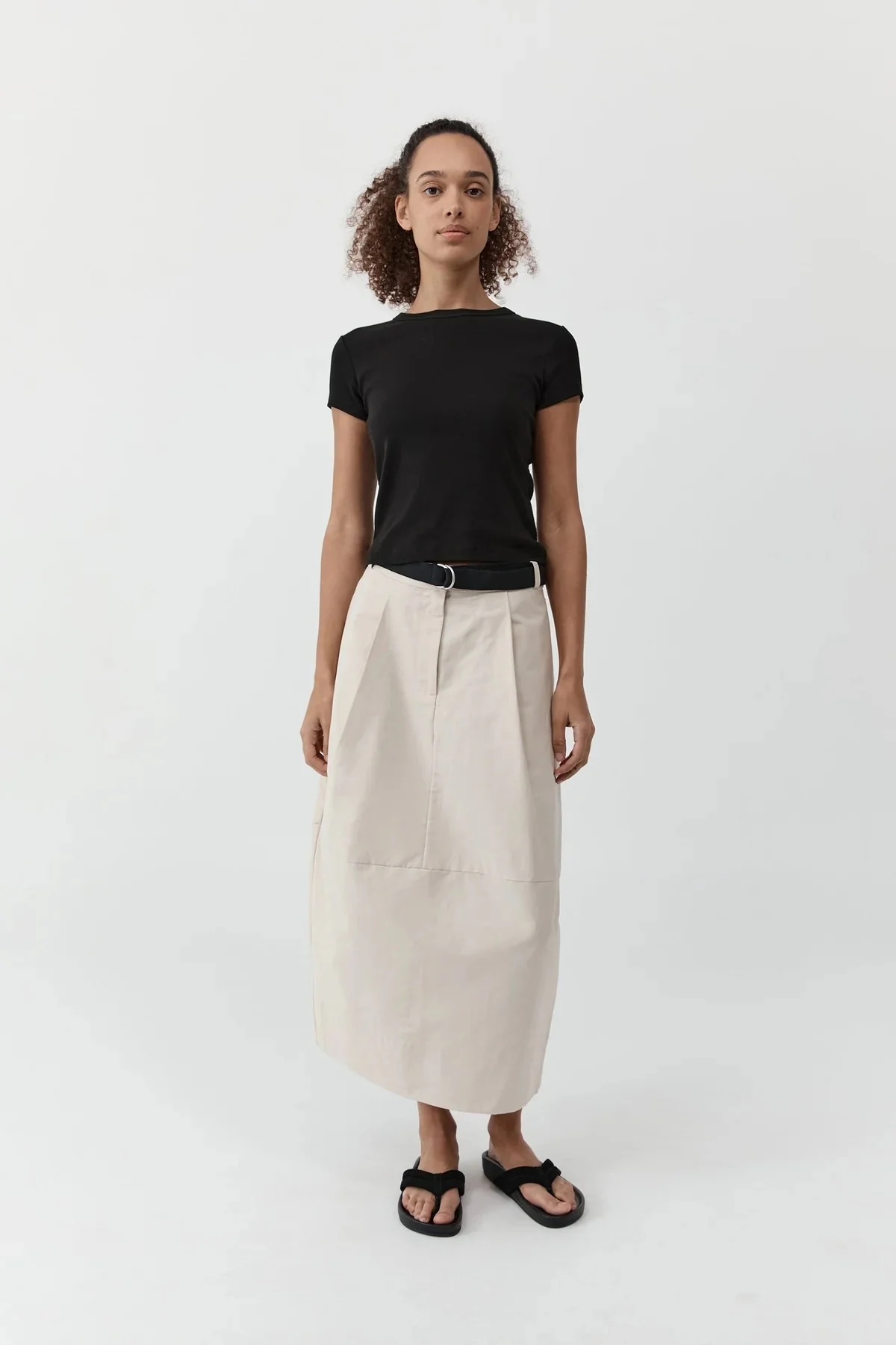 Canvas Pleat Cocoon Skirt | Shell - Image 2