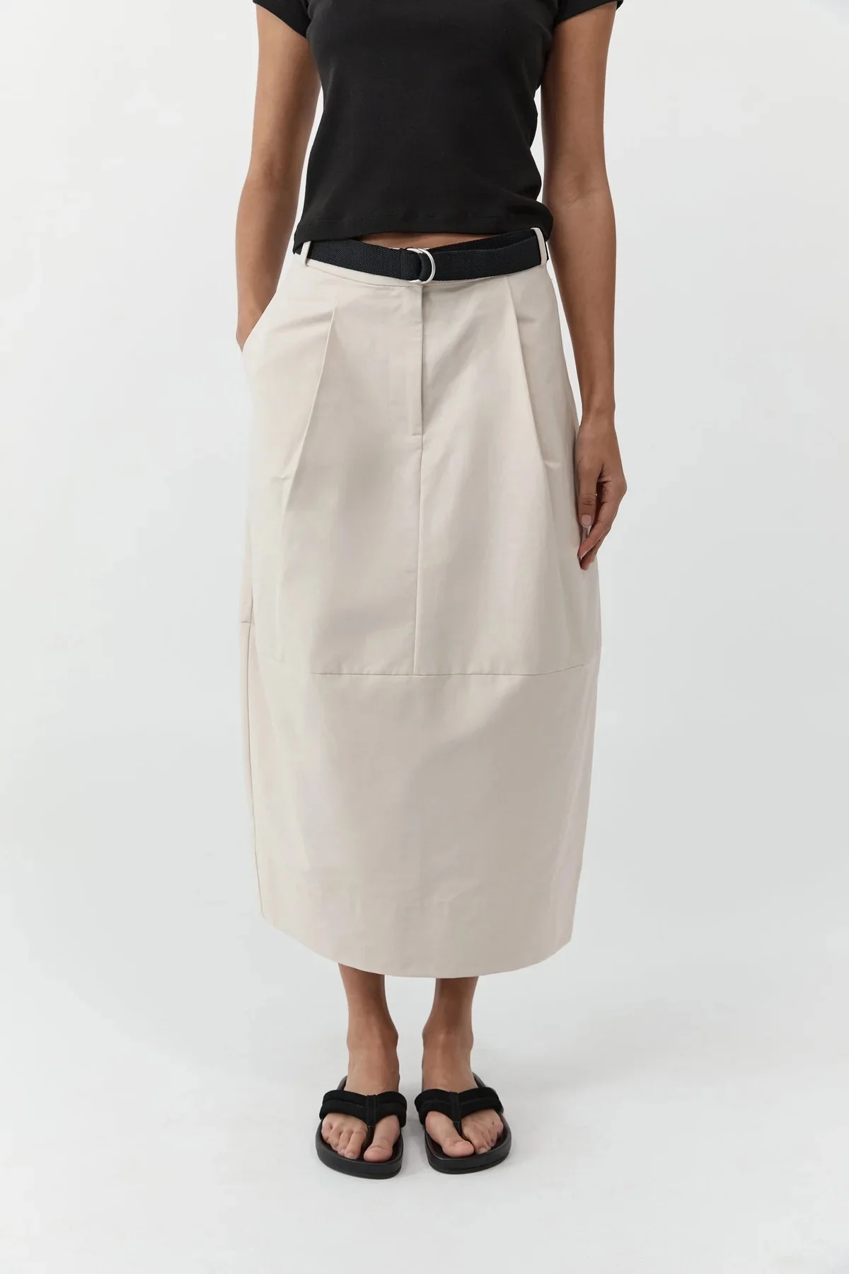 Canvas Pleat Cocoon Skirt | Shell - Image 5