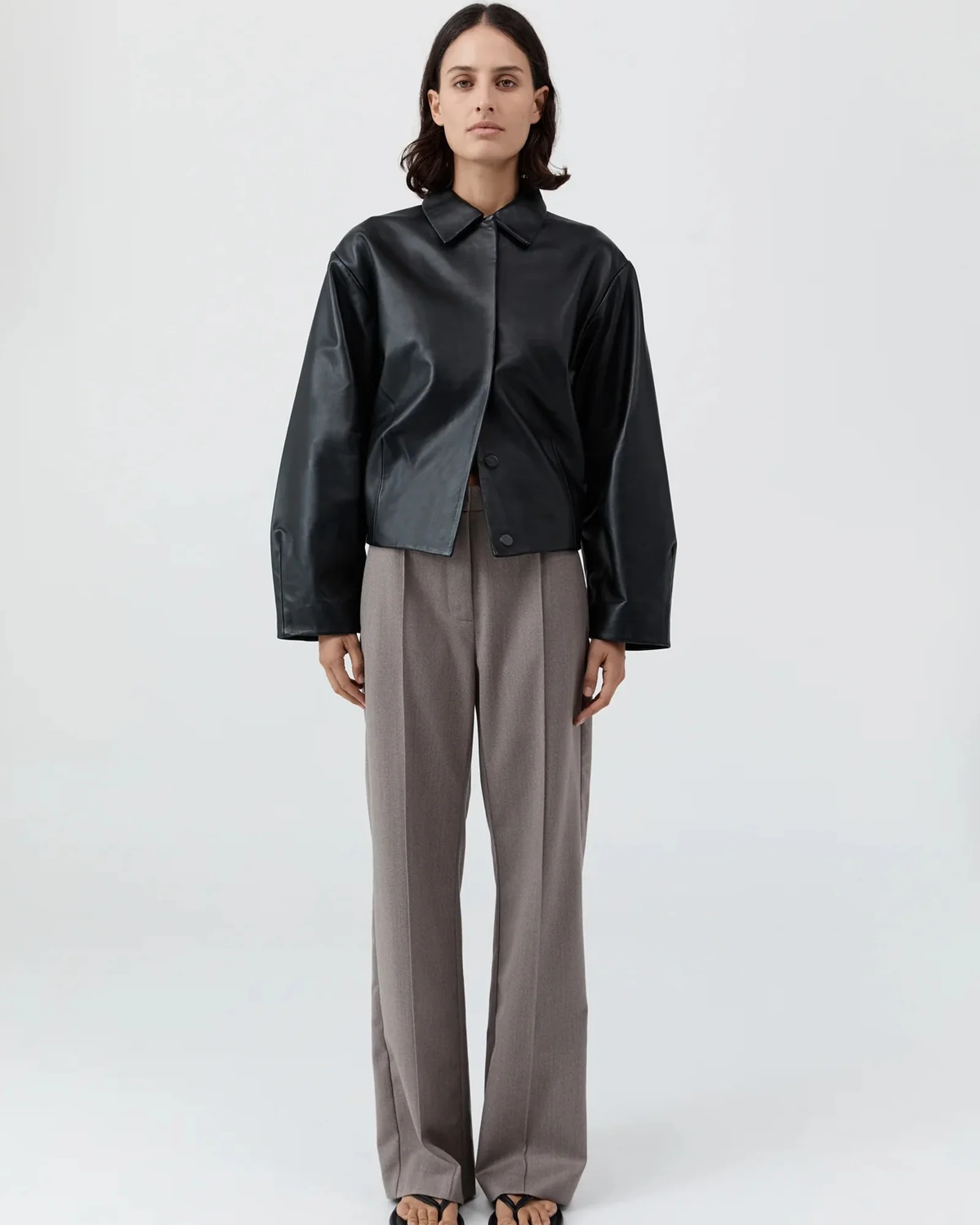 Cocoon Leather Jacket | Black - Image 3