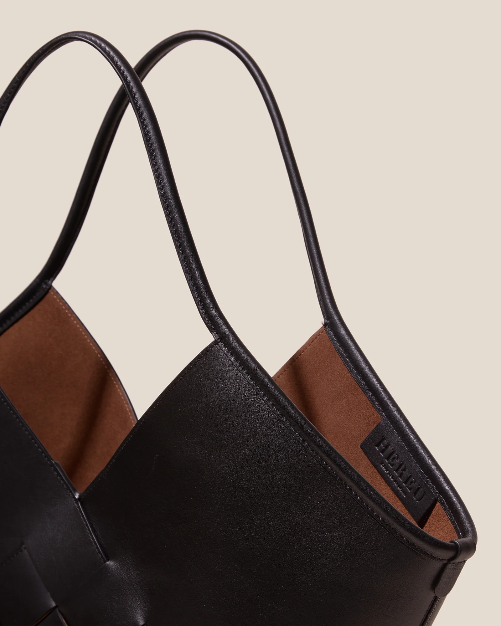 Coloma Leather Tote Bag |Â Black - Image 3