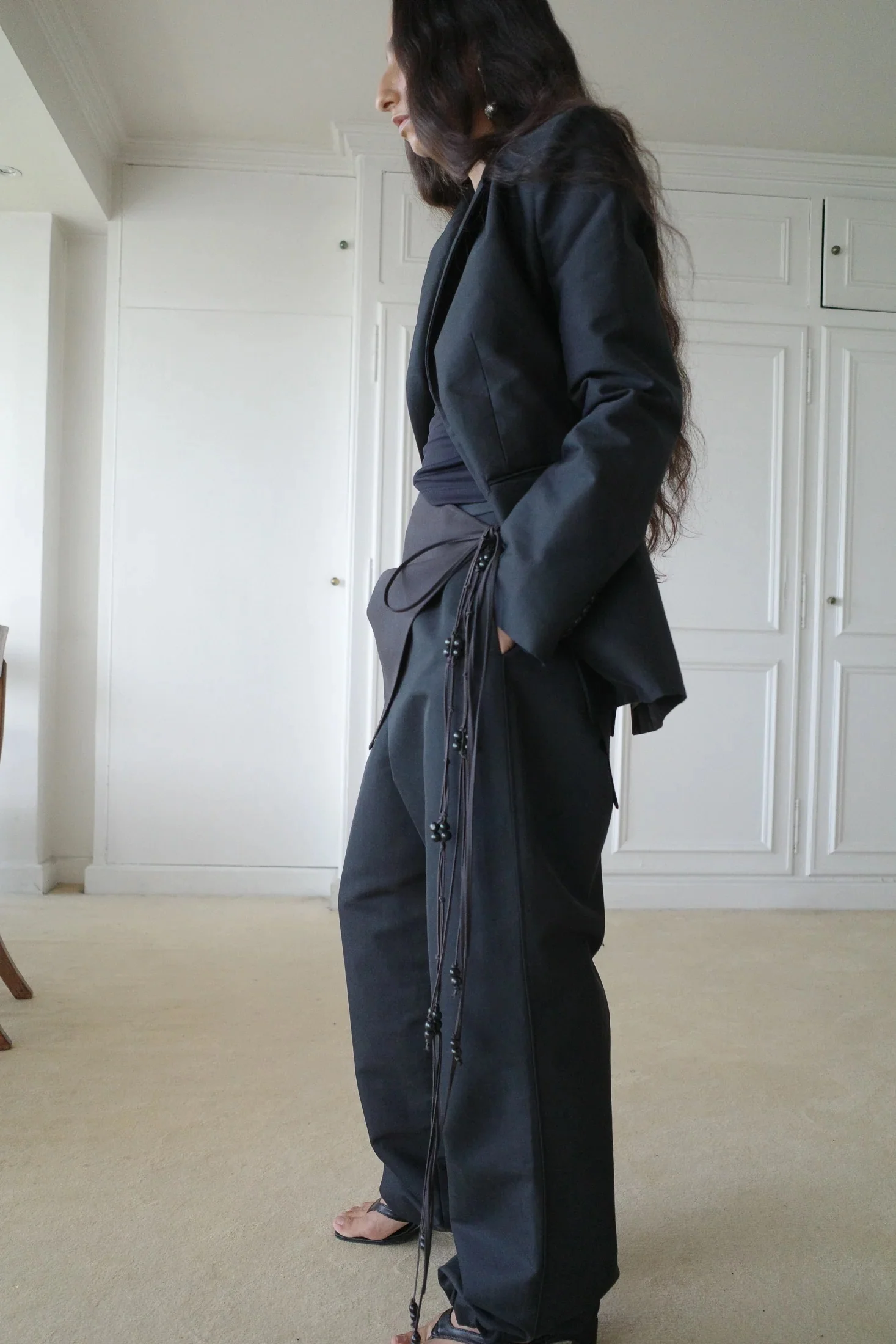Cotton Gabardine Trousers | Obsidian Blue - Image 8