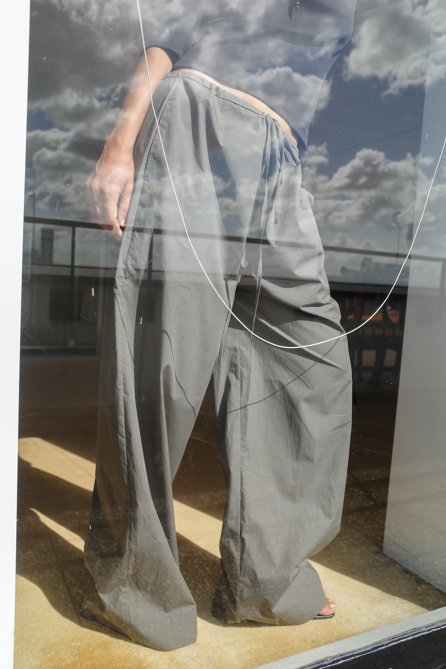 Cotton Poplin Py Trousers | Thyme - Image 2
