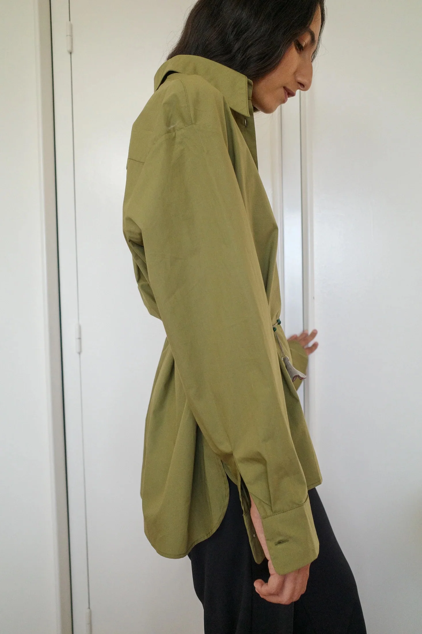 Cotton Poplin Shirt | Avocado - Image 3