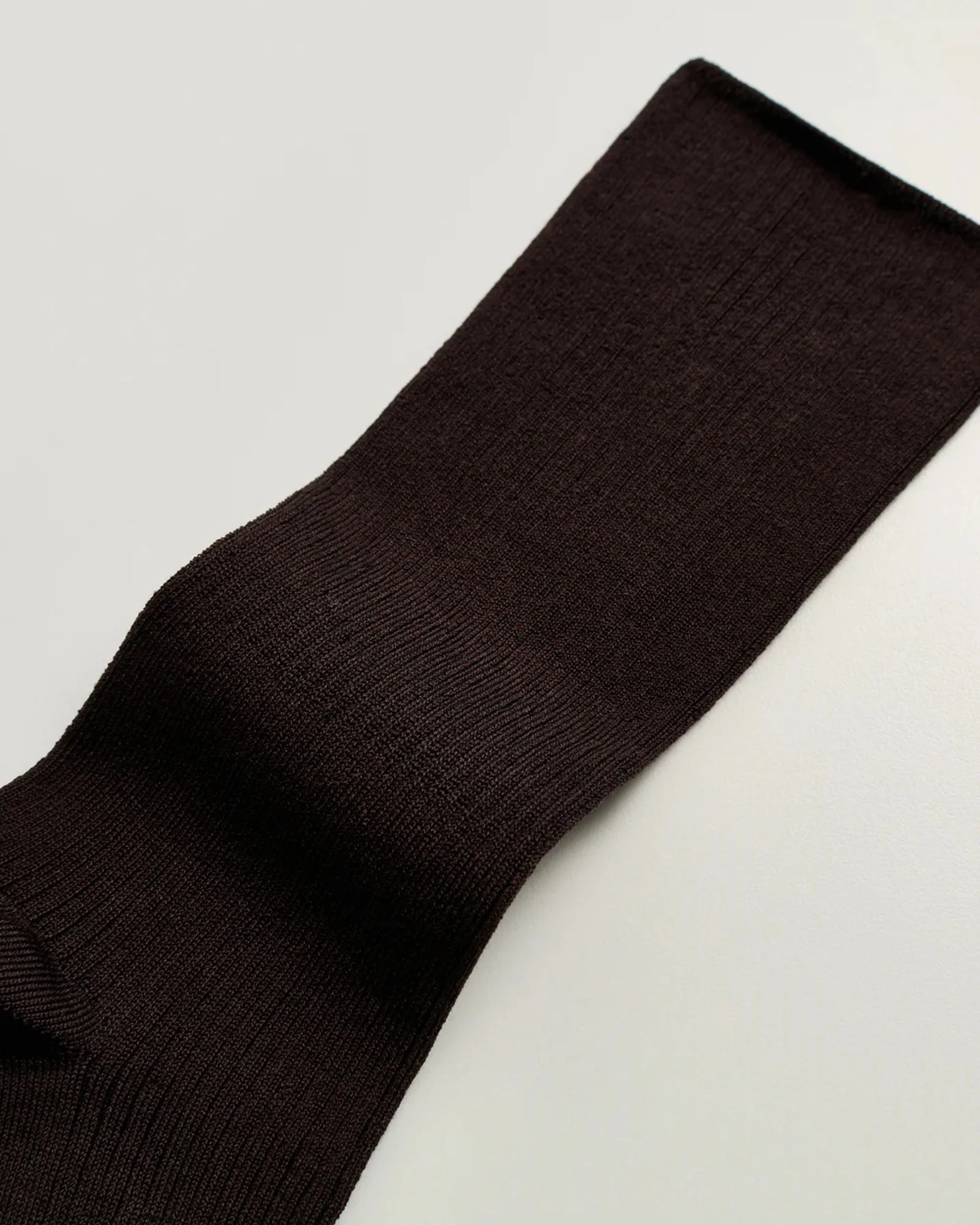 Cotton Rib Socks | Chocolate - Image 2