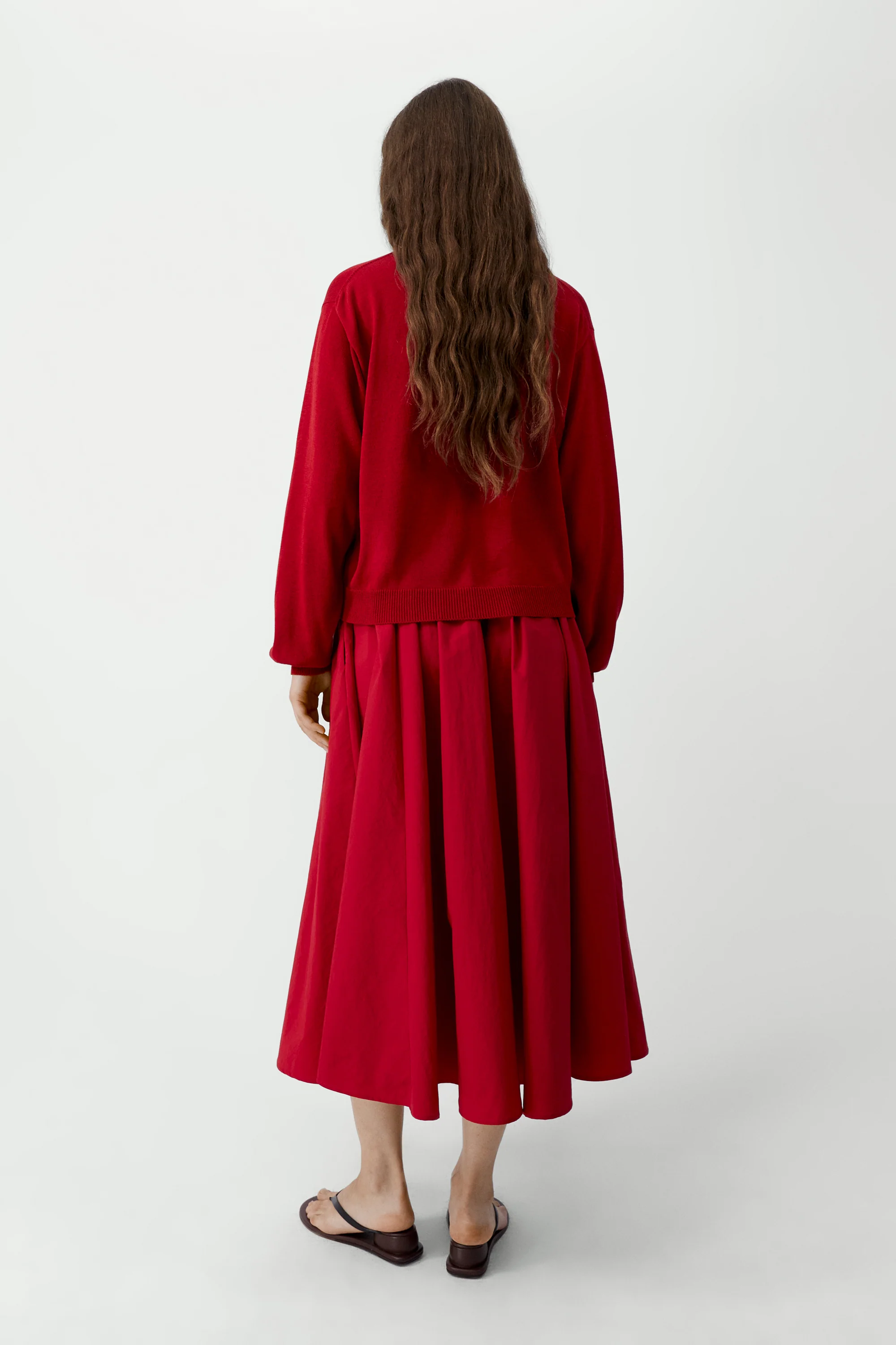 Cotton & Silk Cardigan | Red - Image 4