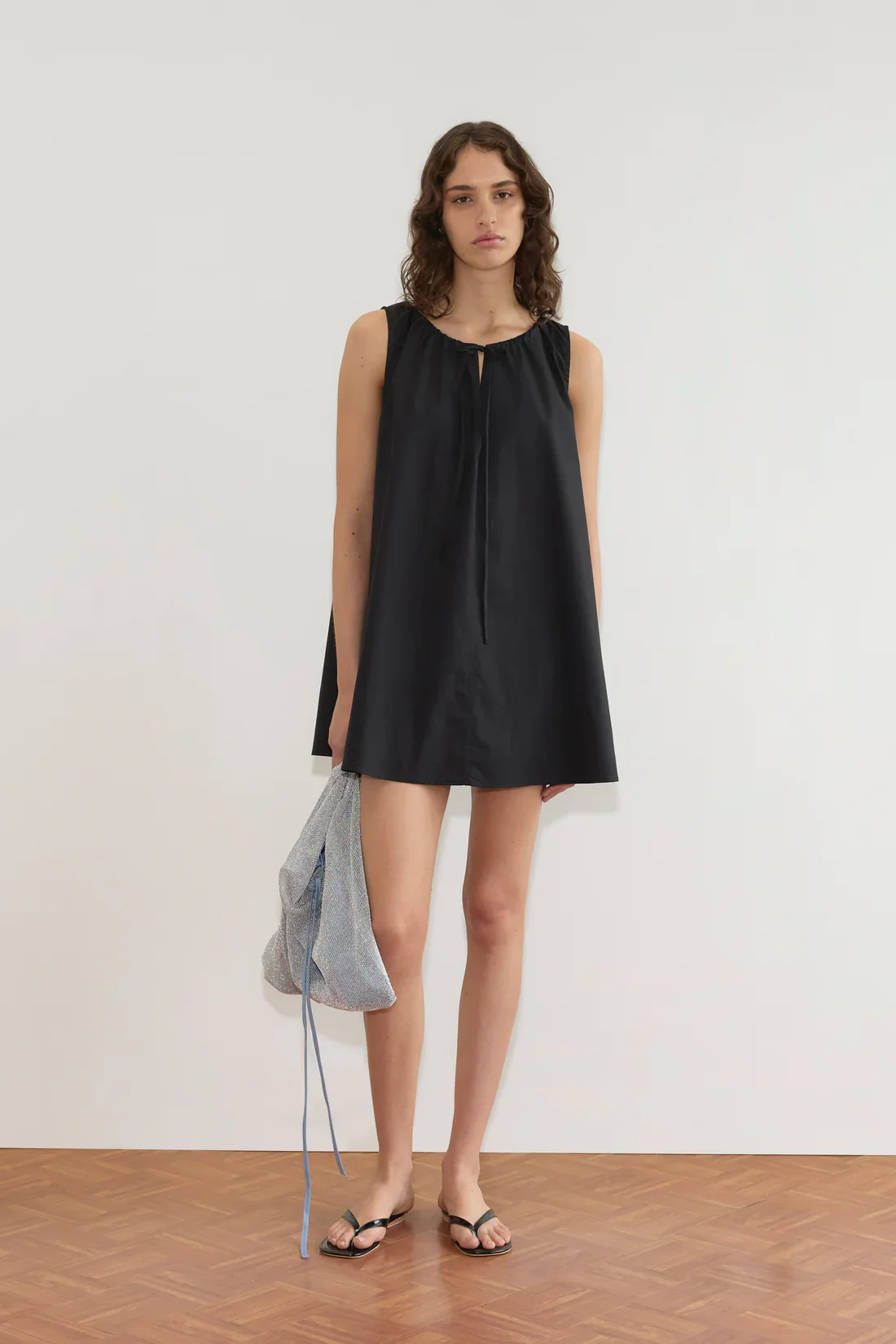 Drawcord Dress | Black - Image 2