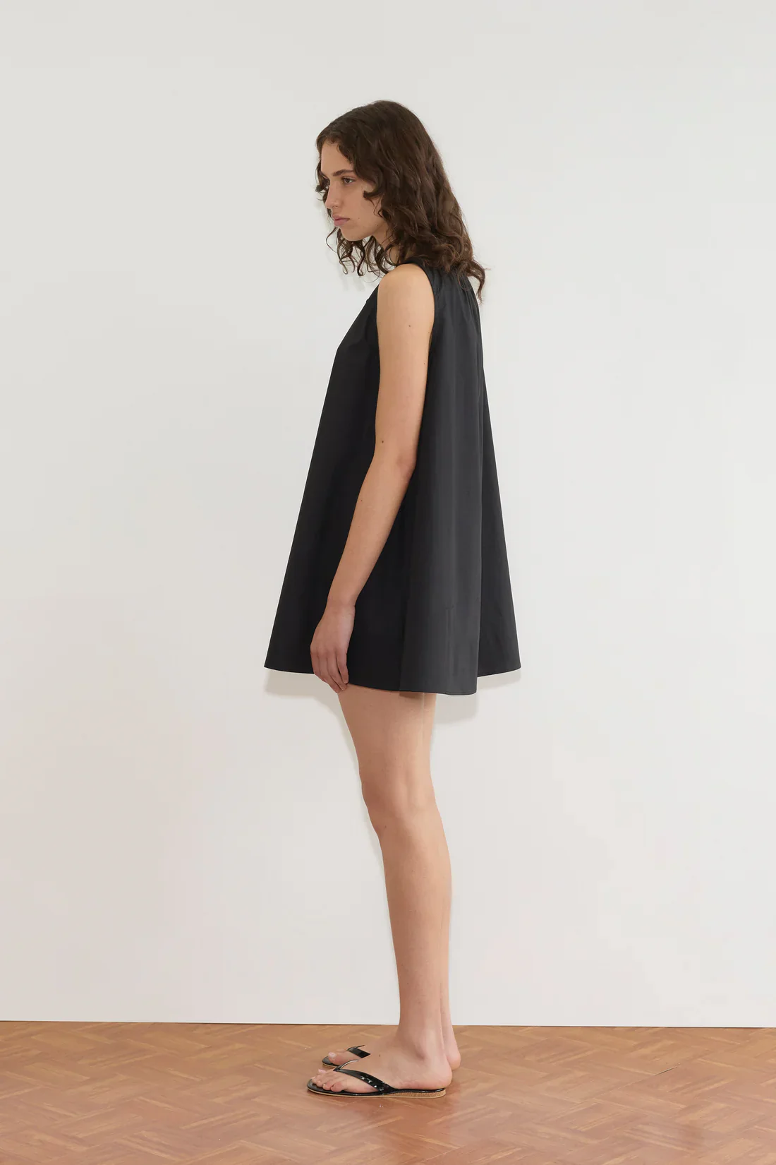 Drawcord Dress | Black - Image 4