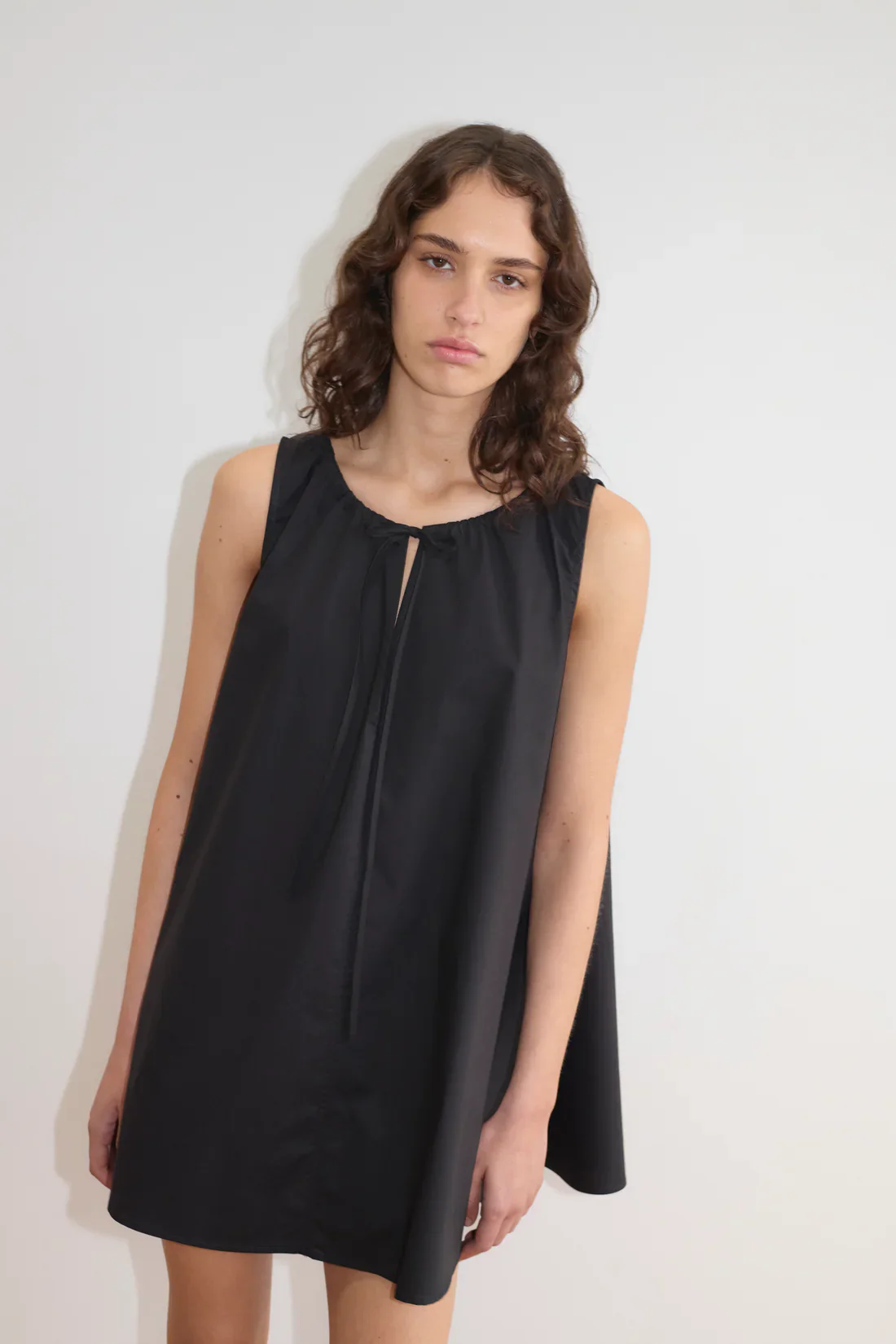 Drawcord Dress | Black - Image 5