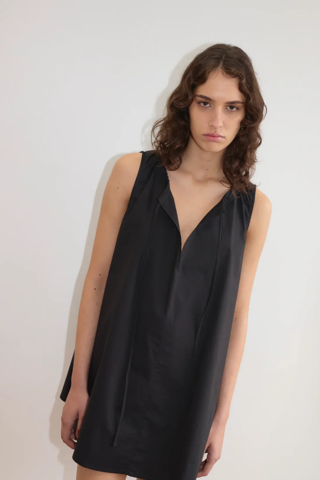 Drawcord Dress | Black - Image 6