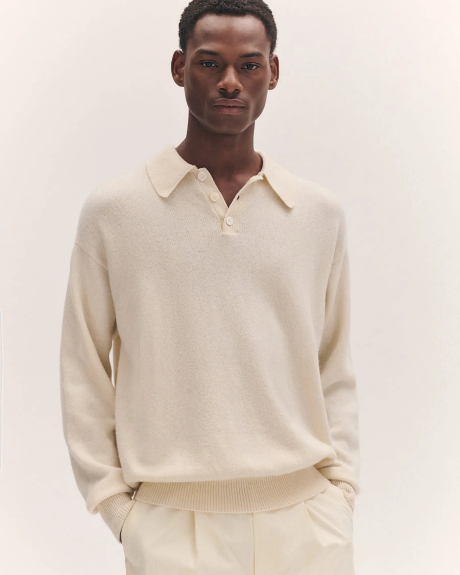 Edith Polo Shirt | White Undyed - Image 6