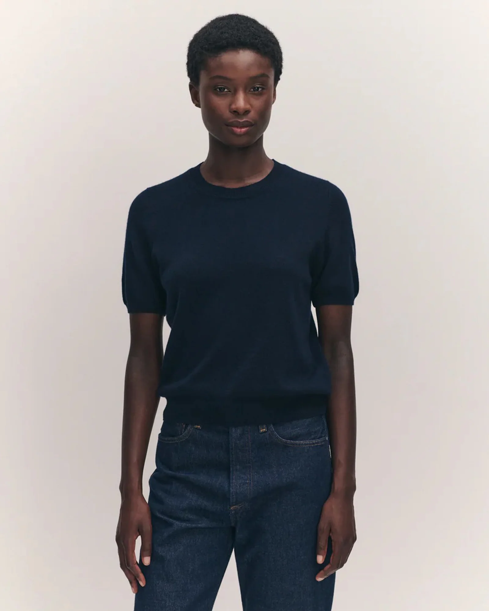 Emer Cashmere T-Shirt | Navy - Image 2
