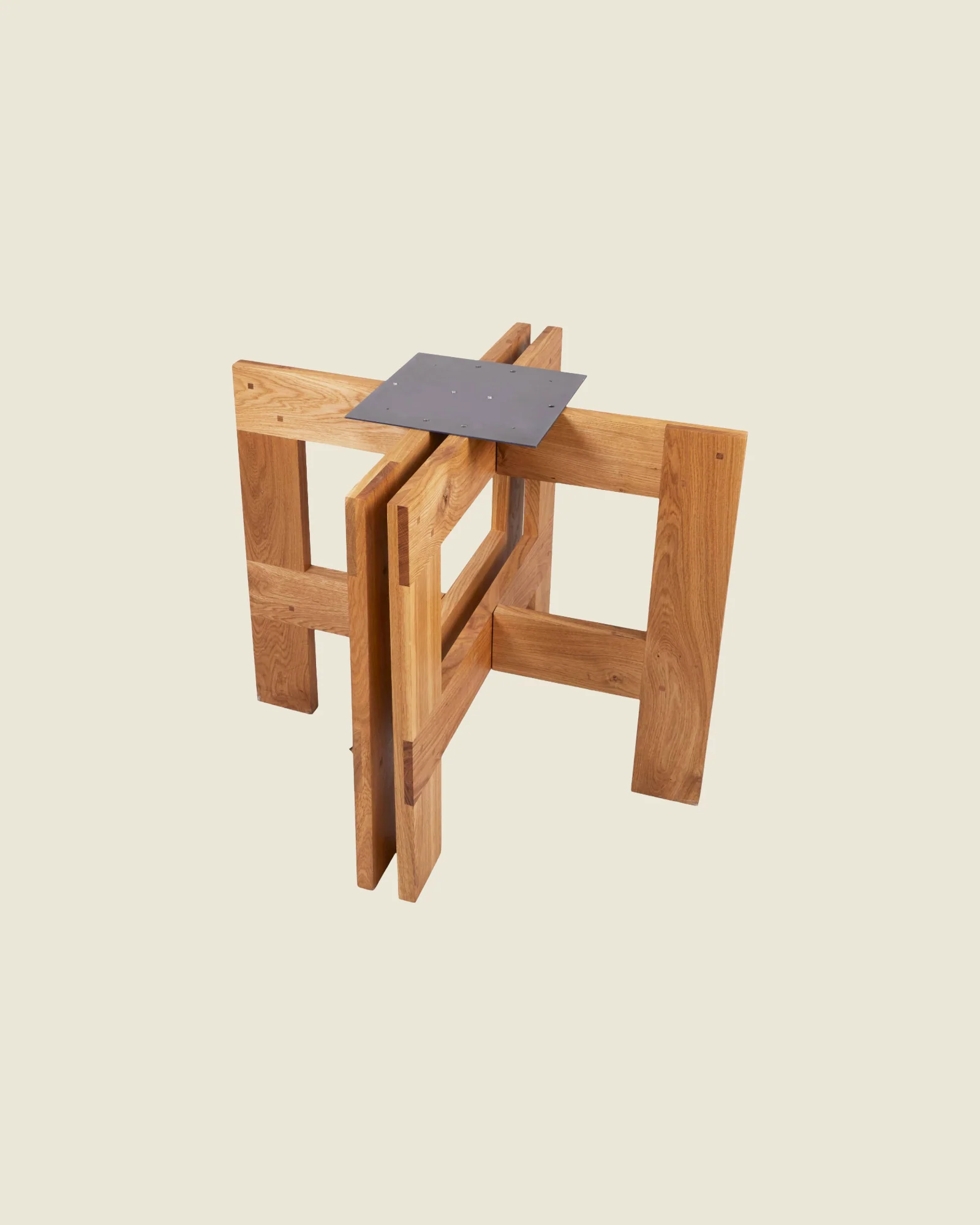 Farmhouse Trestle Table | Natural Oak | Pond - Image 3