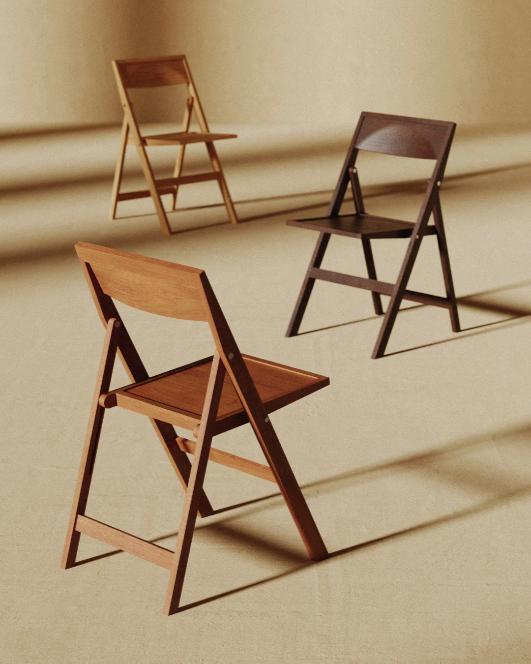 Folding Flat Chair | Warm Brown Birch - Image 3