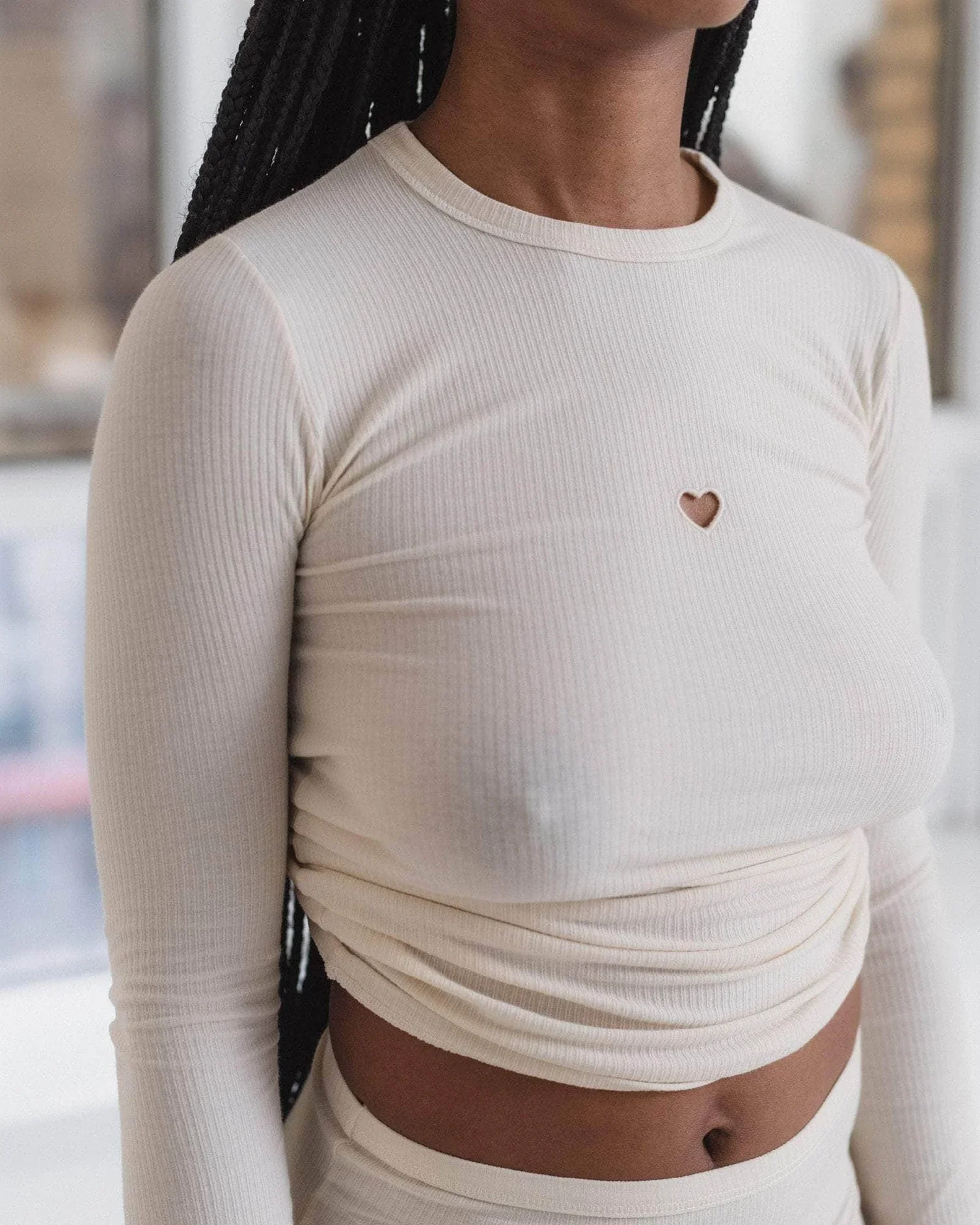 Heart Long Sleeve Tee | Undyed - Image 3
