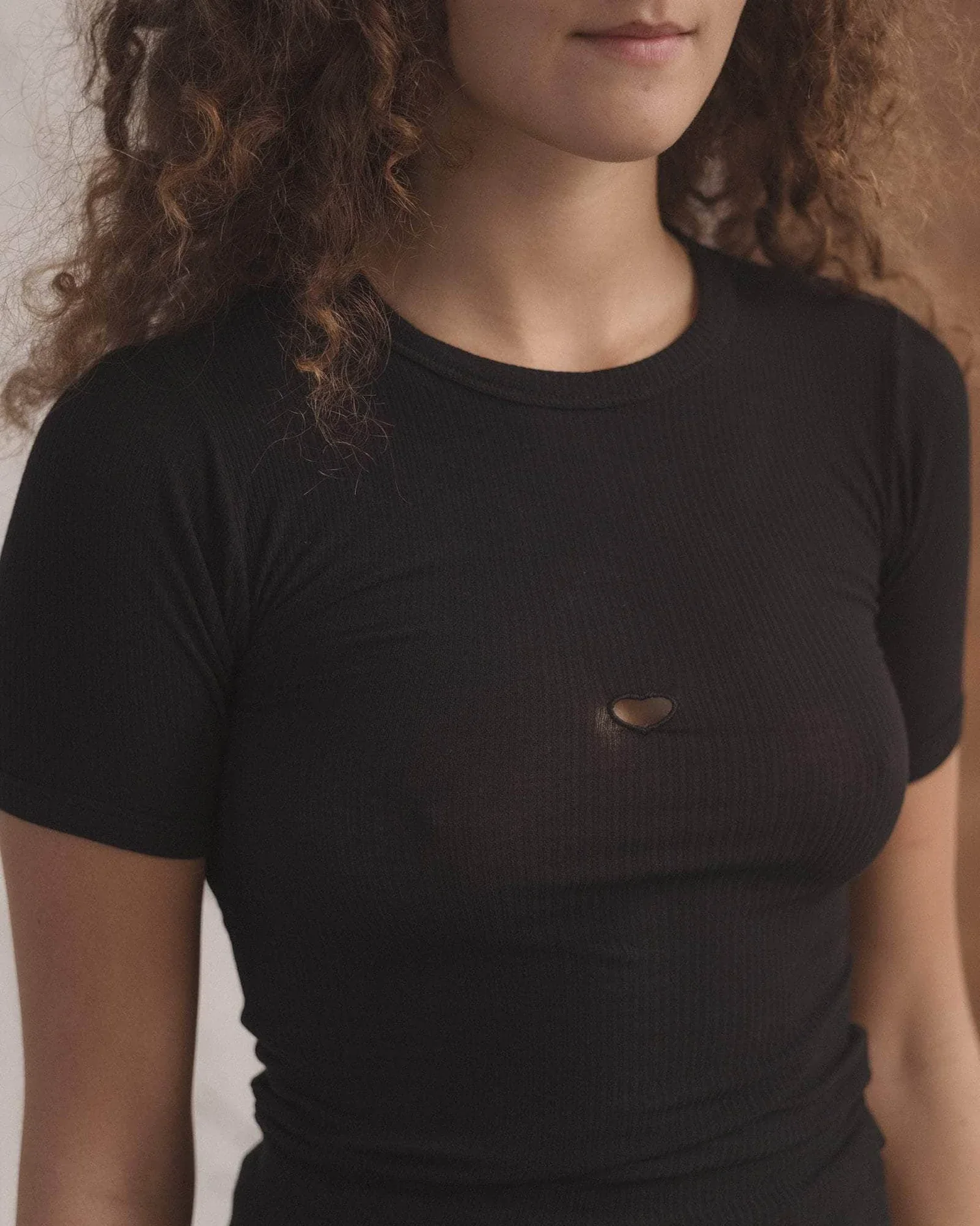 Heart Short Sleeve Tee | Black - Image 4