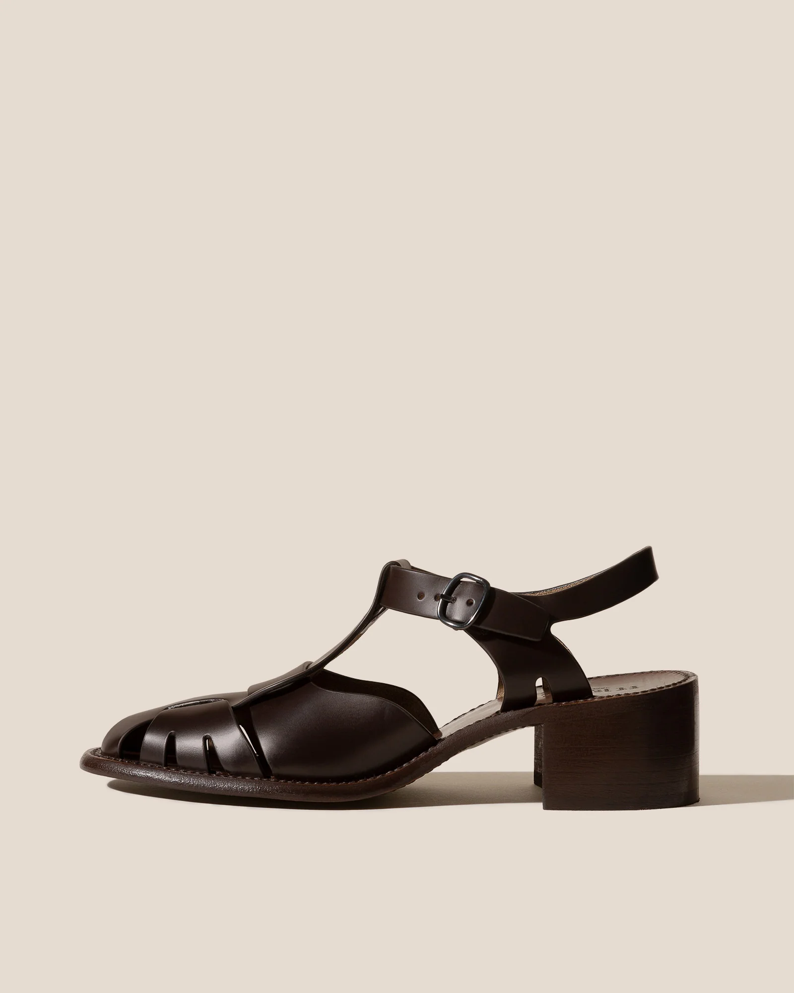 Pesca Heeled Fisherman Sandal | Dark Brown