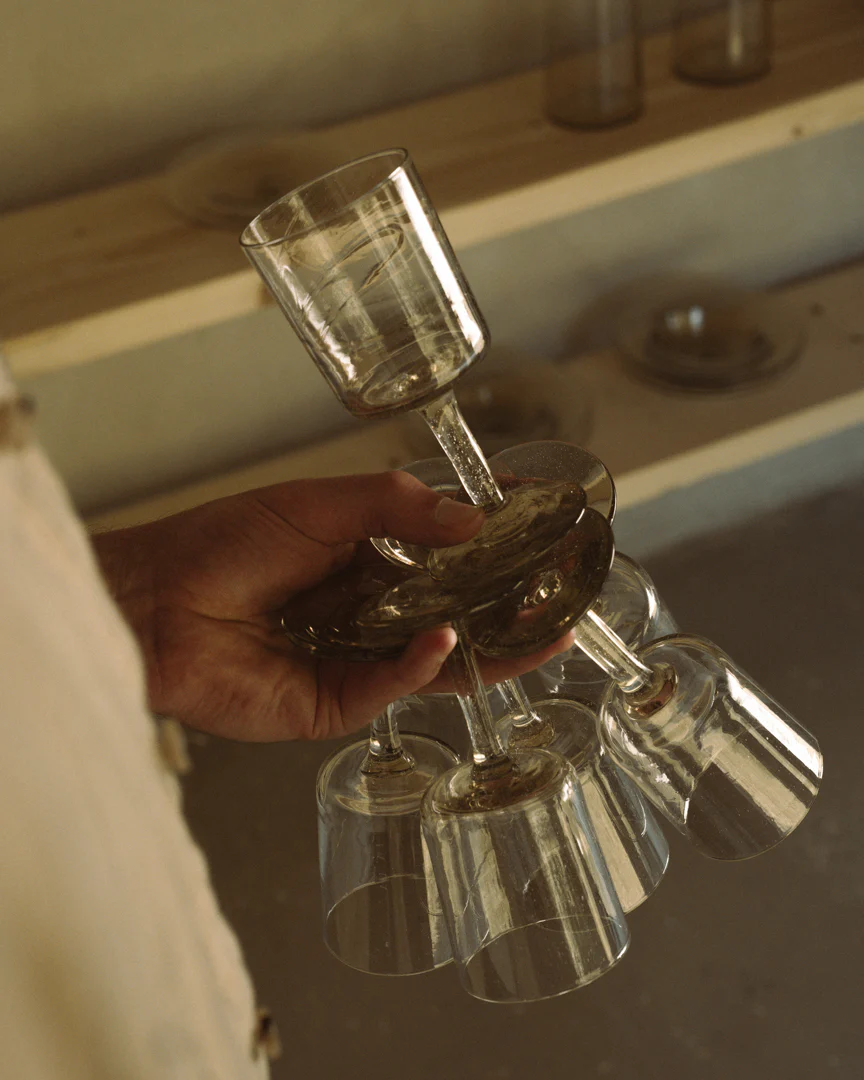Isle Stem Glass | Set Of Two | Light Smoke - Image 3