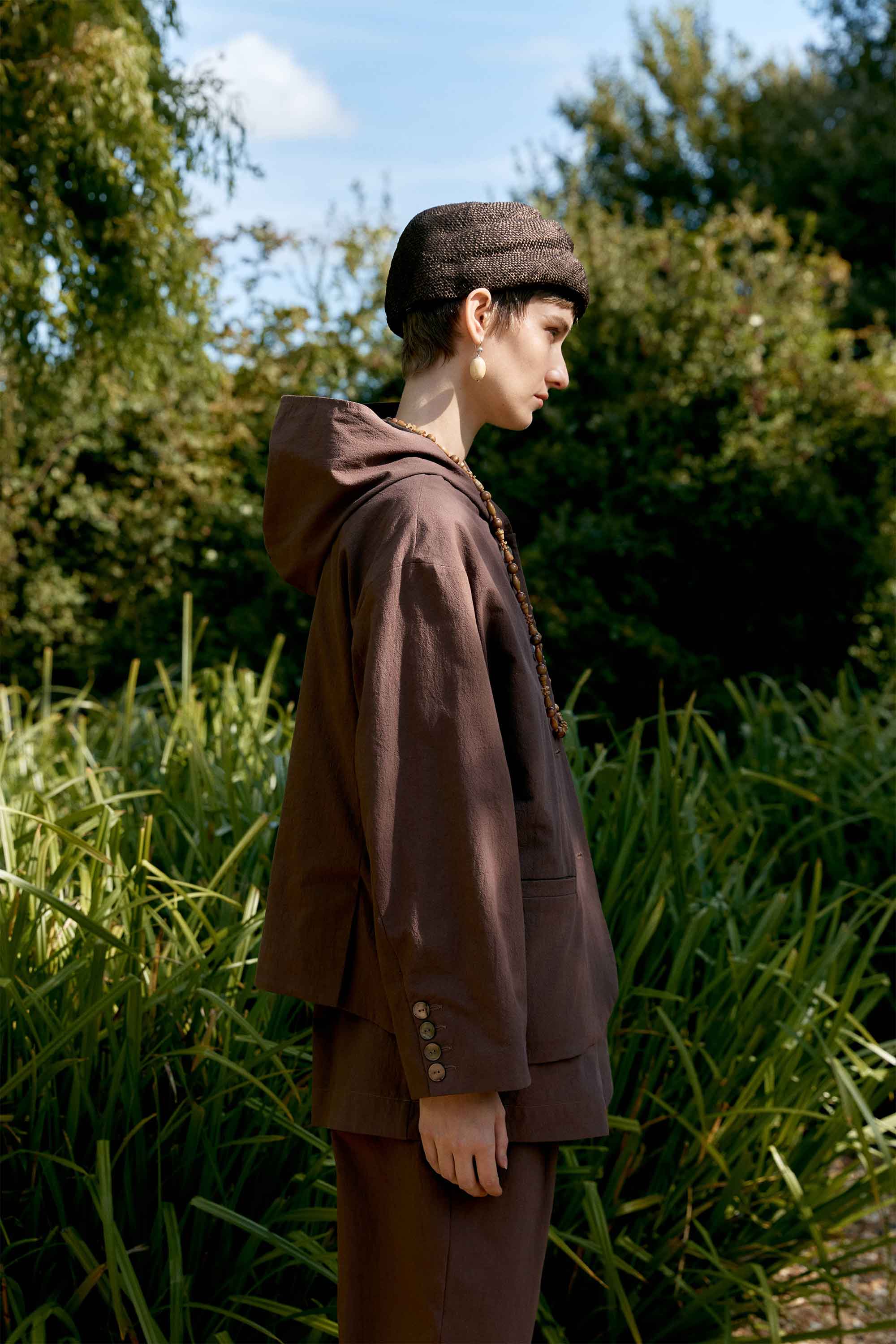 Japanese Cotton High Twisted Poplin Reeva Jacket | Fog Purple - Image 2