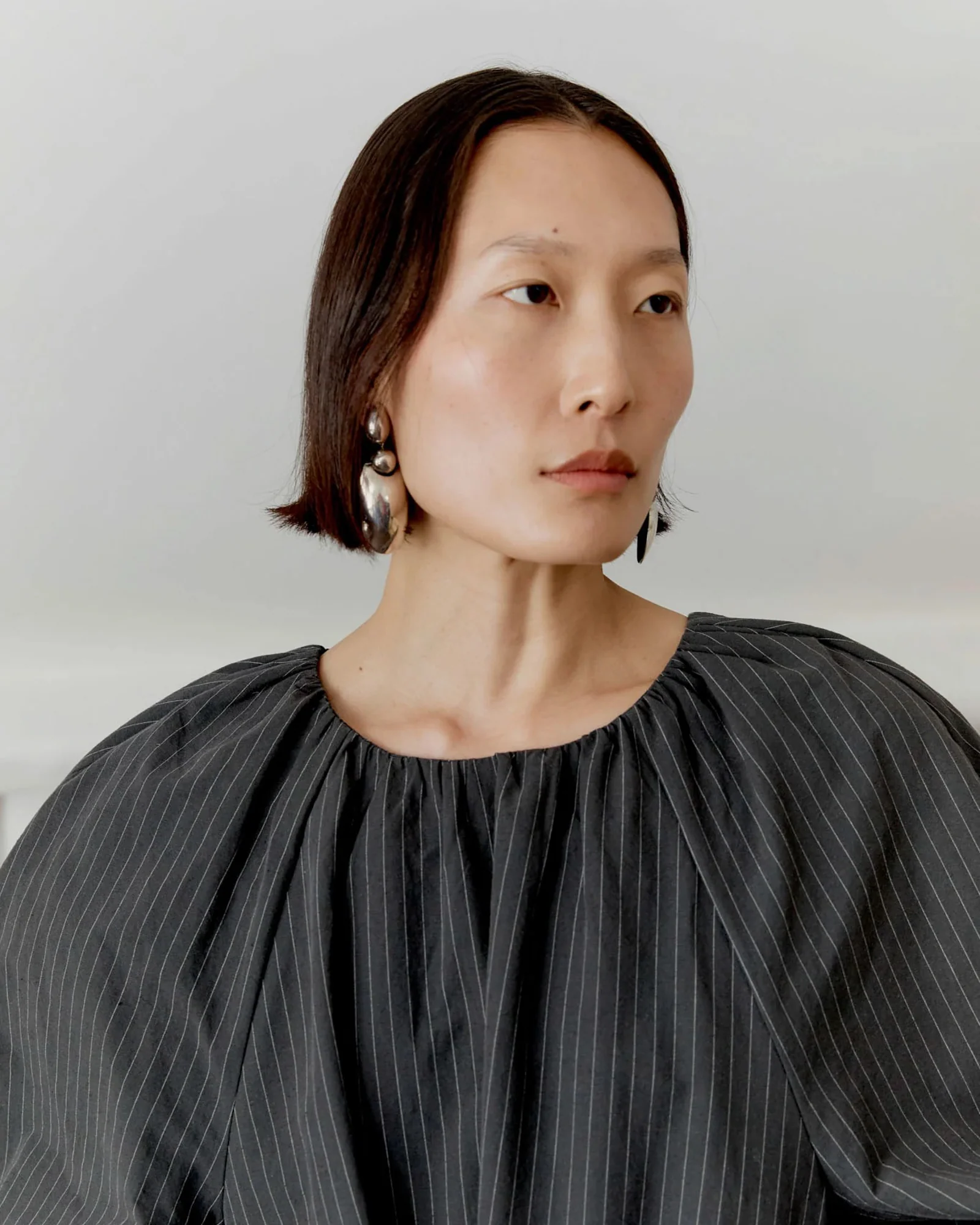 Japanese Cotton Tilda Dress |Â Slate Stripe - Image 2