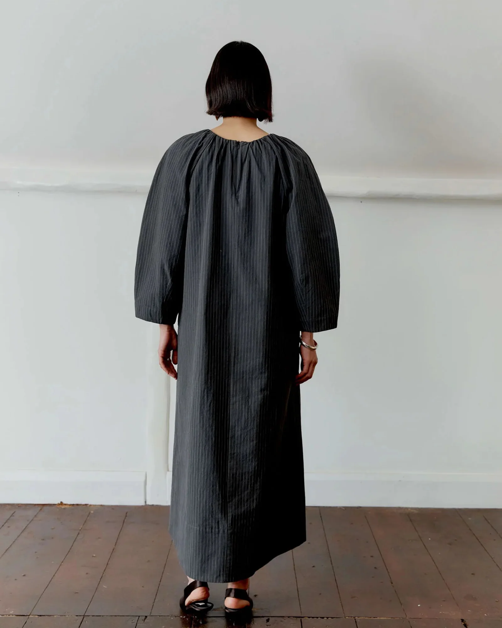 Japanese Cotton Tilda Dress |Â Slate Stripe - Image 4