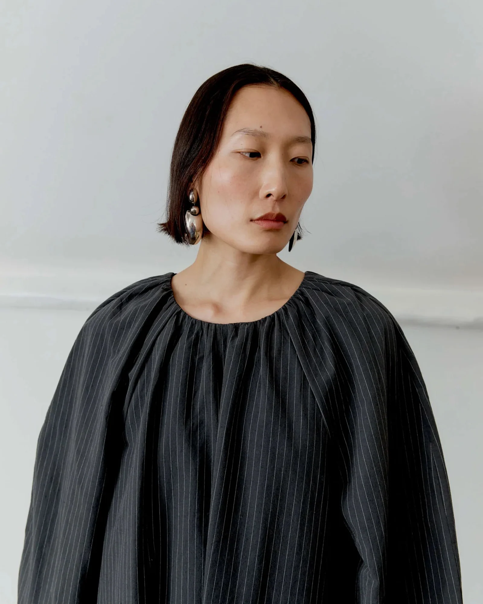 Japanese Cotton Tilda Dress |Â Slate Stripe - Image 5