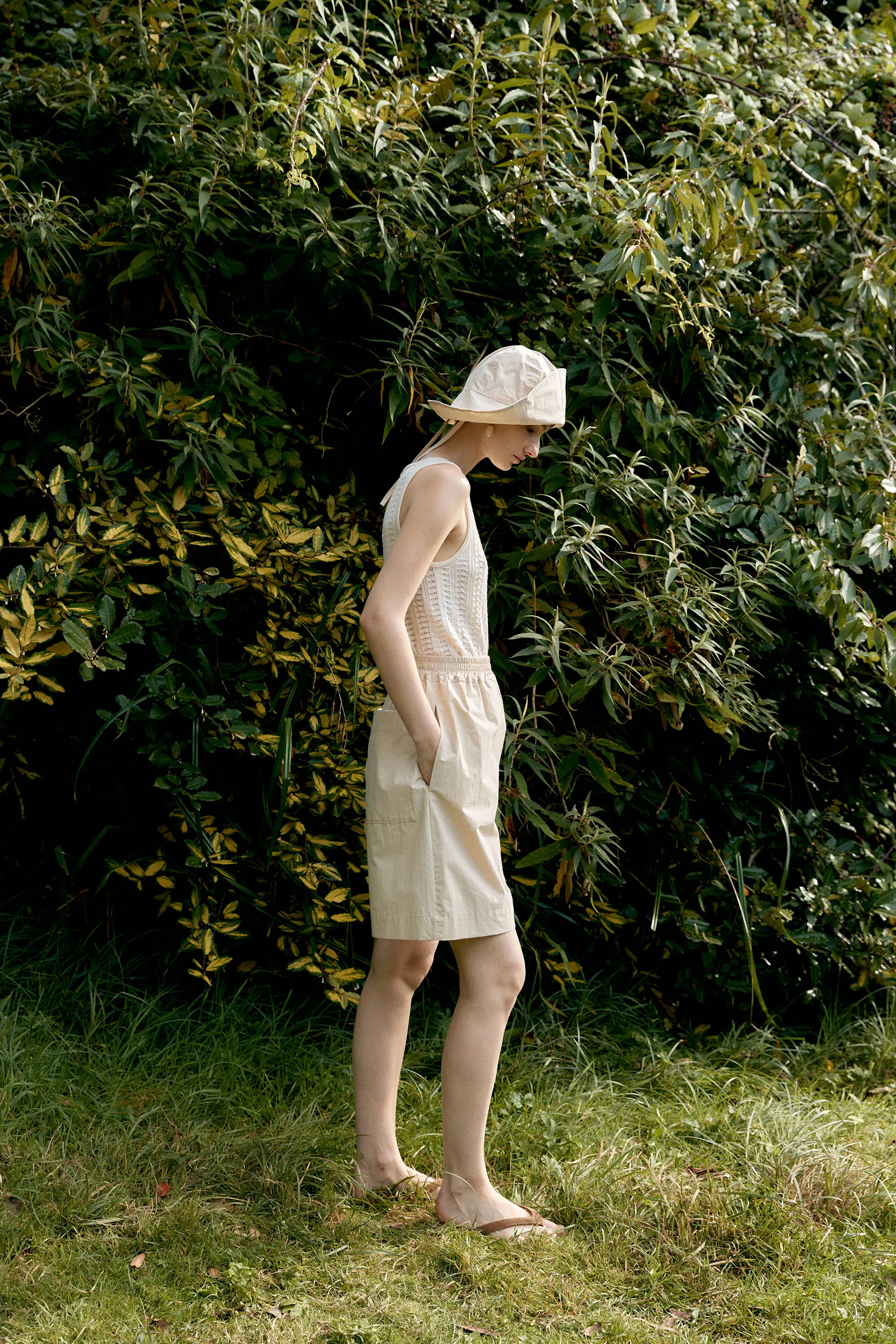Japanese Cotton Typewriter Hilda Short | Oat - Image 3