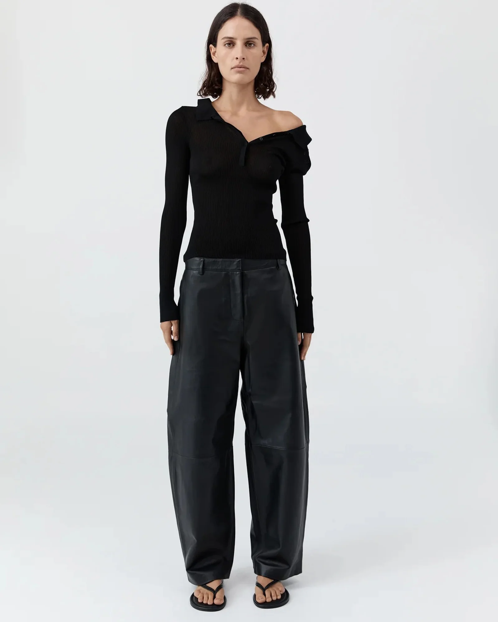 Leather Balloon Pants | Black - Image 2