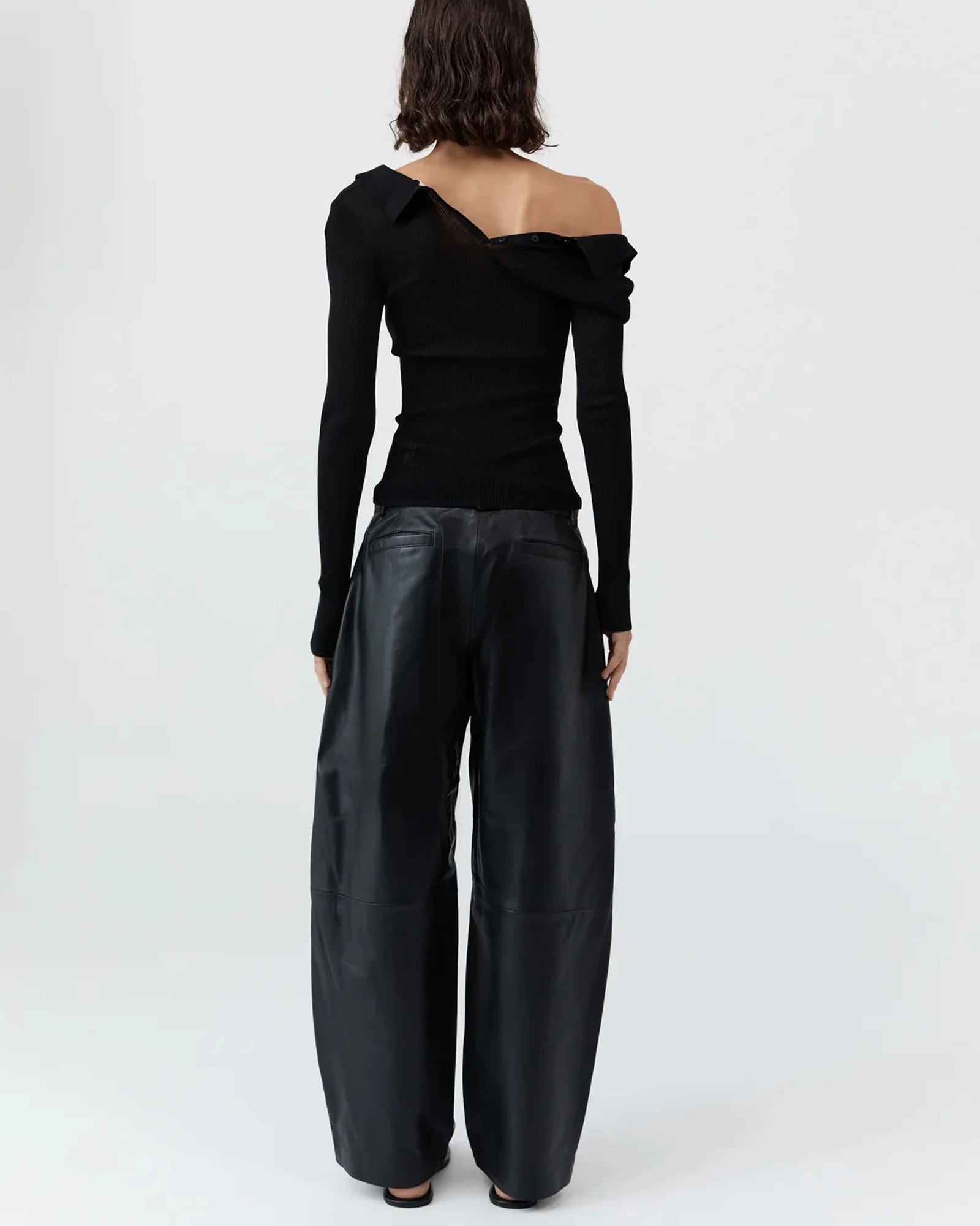 Leather Balloon Pants | Black - Image 3
