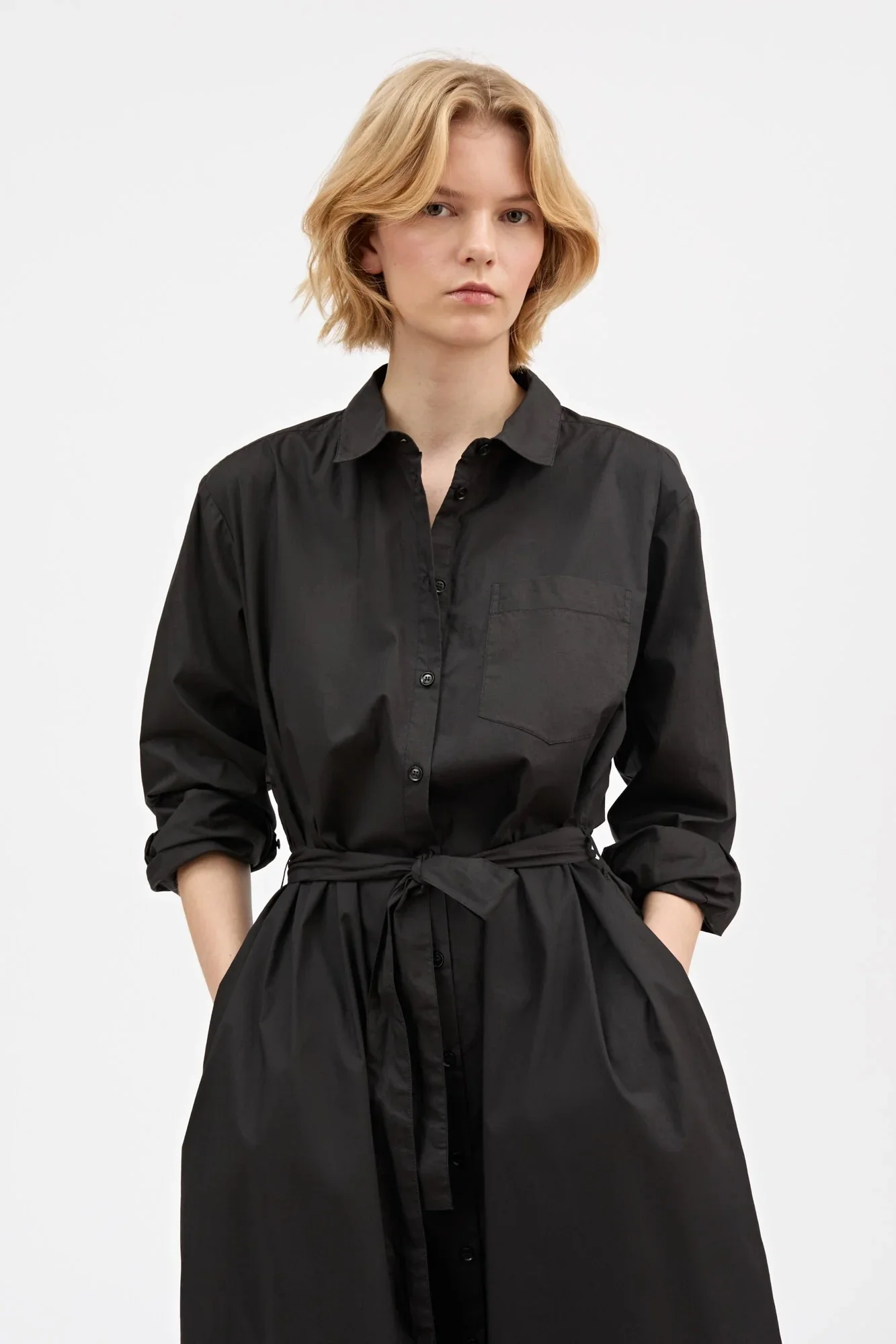 Leigh Shirtdress | Black - Image 3
