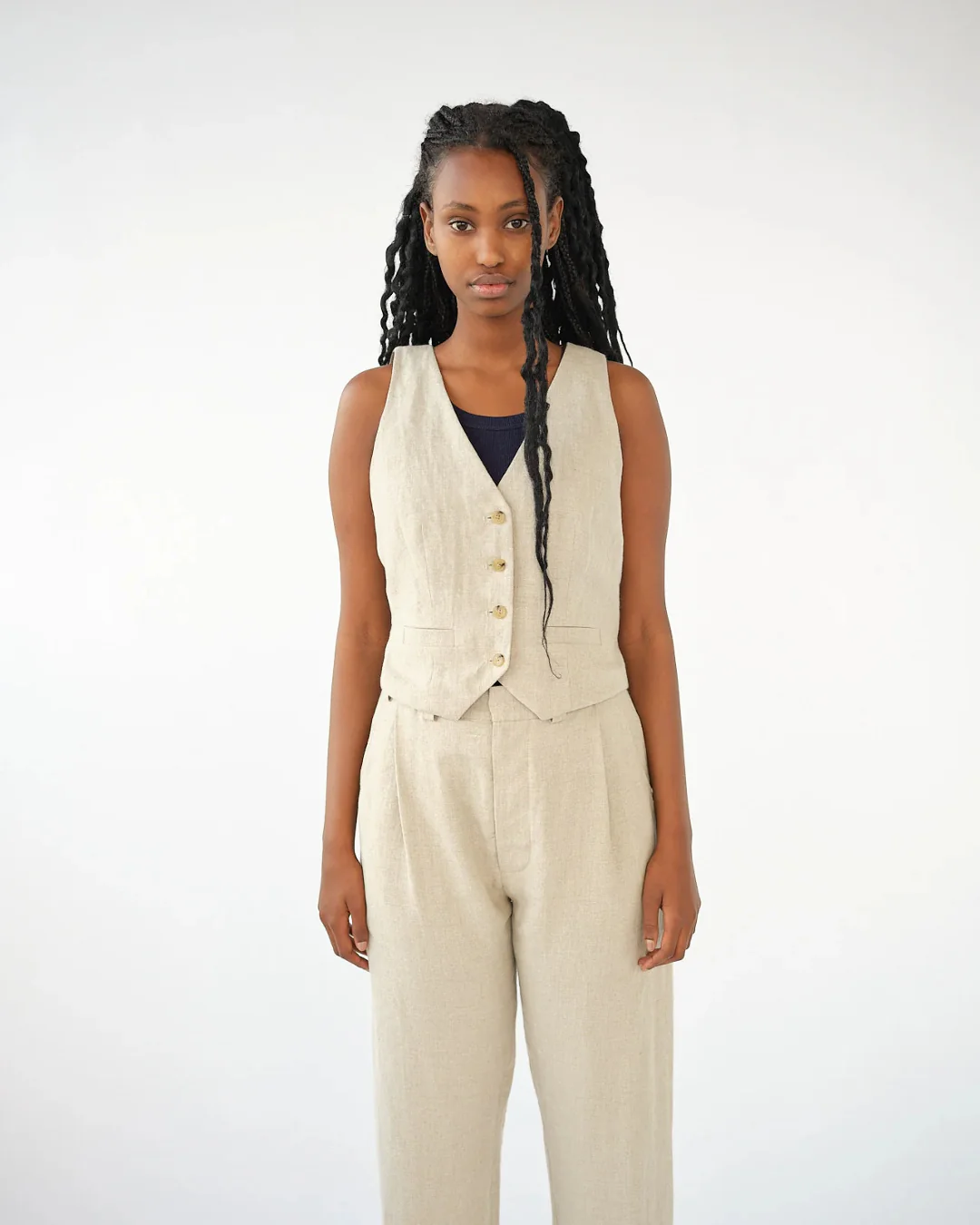 Linen Vest | Nature - Image 4