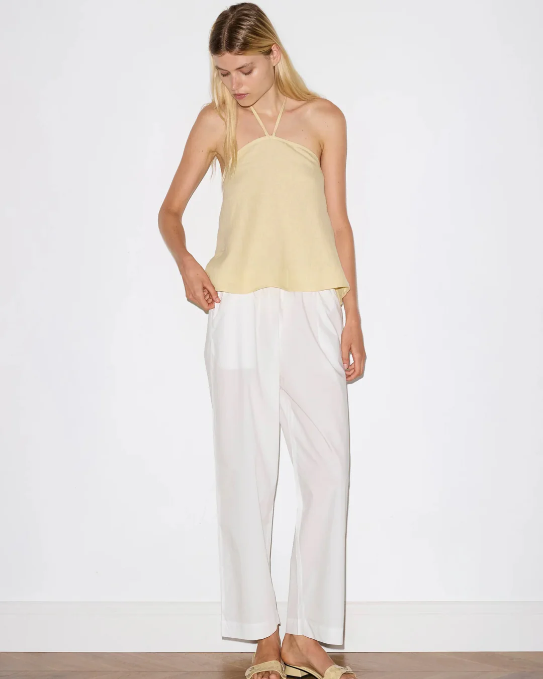 Linen Wrap Back Top | Butter Yellow