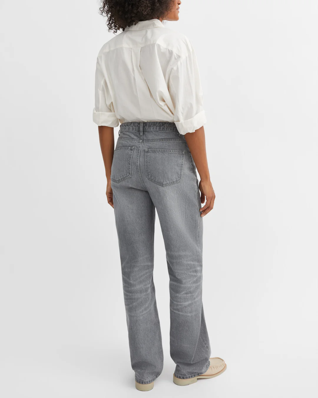 Maddy Straight Jeans | Worn Light Grey - Image 3