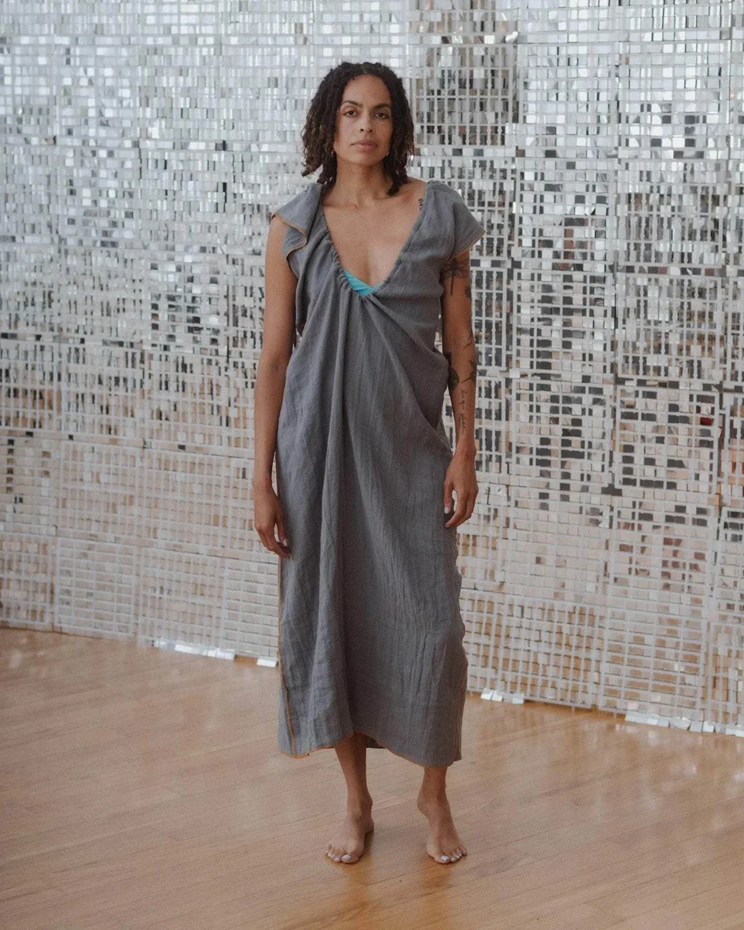 Max Dress | Bayon Grey/Yellow - Image 2