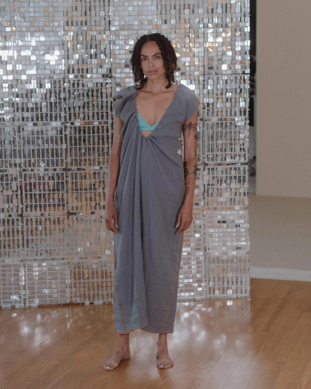 Max Dress | Bayon Grey/Yellow - Image 5