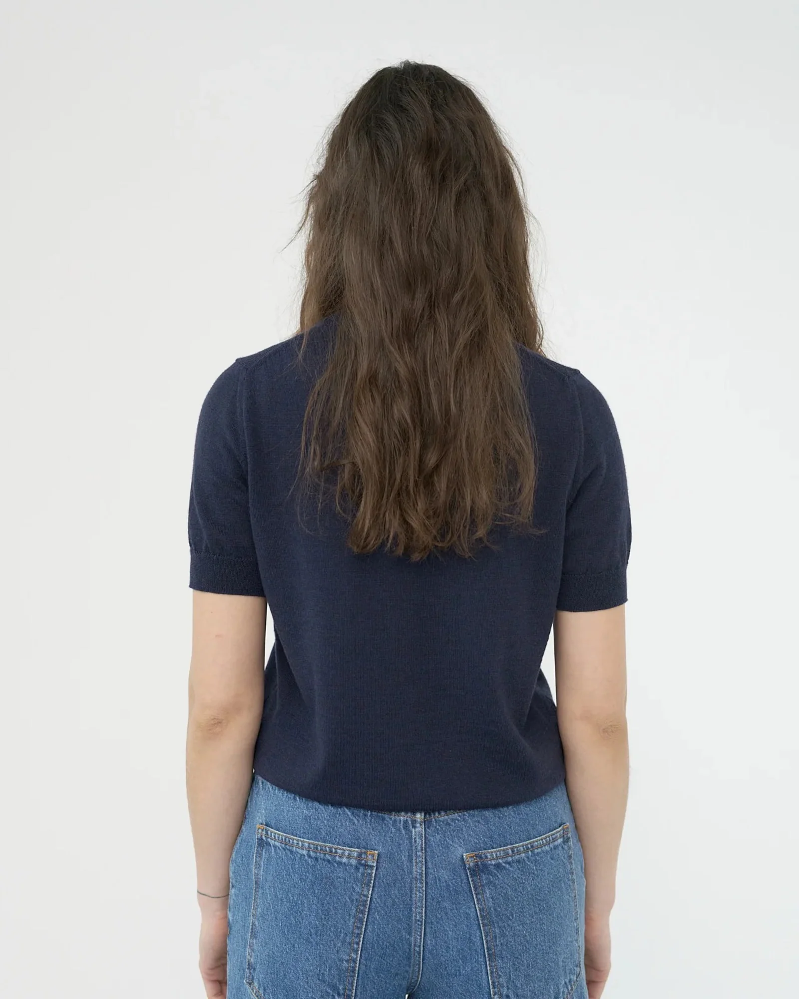 Merino Knit T-shirt | Navy - Image 3