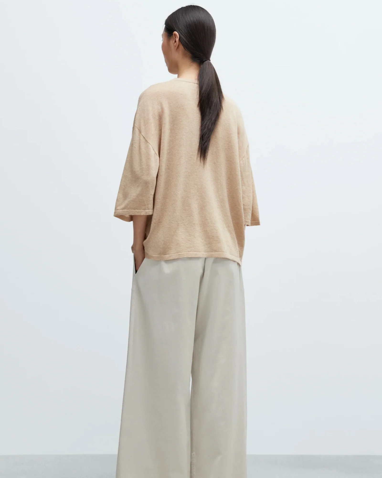 Merino Wool Oversized T-Shirt | Beige - Image 4