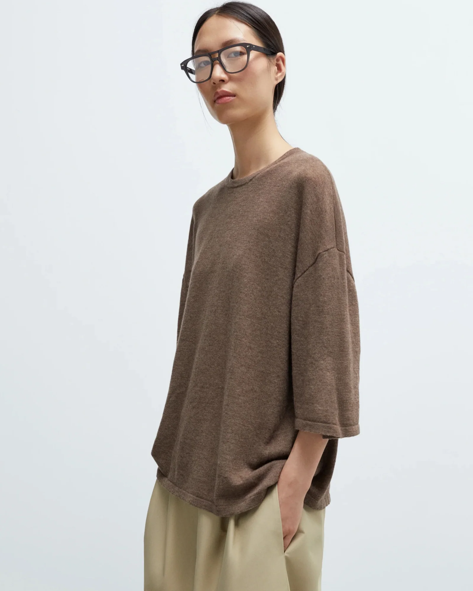 Merino Wool Oversized T-Shirt | Deep Taupe - Image 3