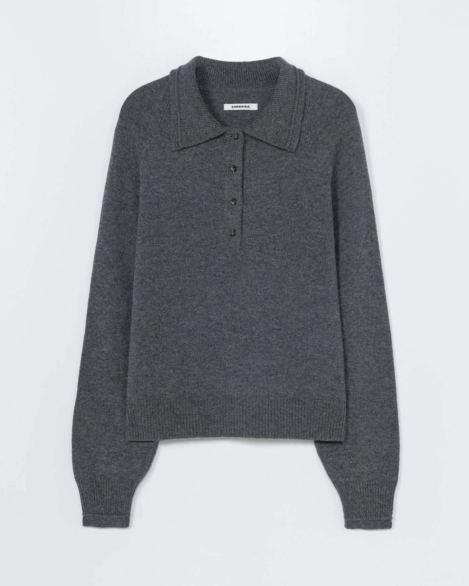 Merino Wool Polo Sweater |Â Grey