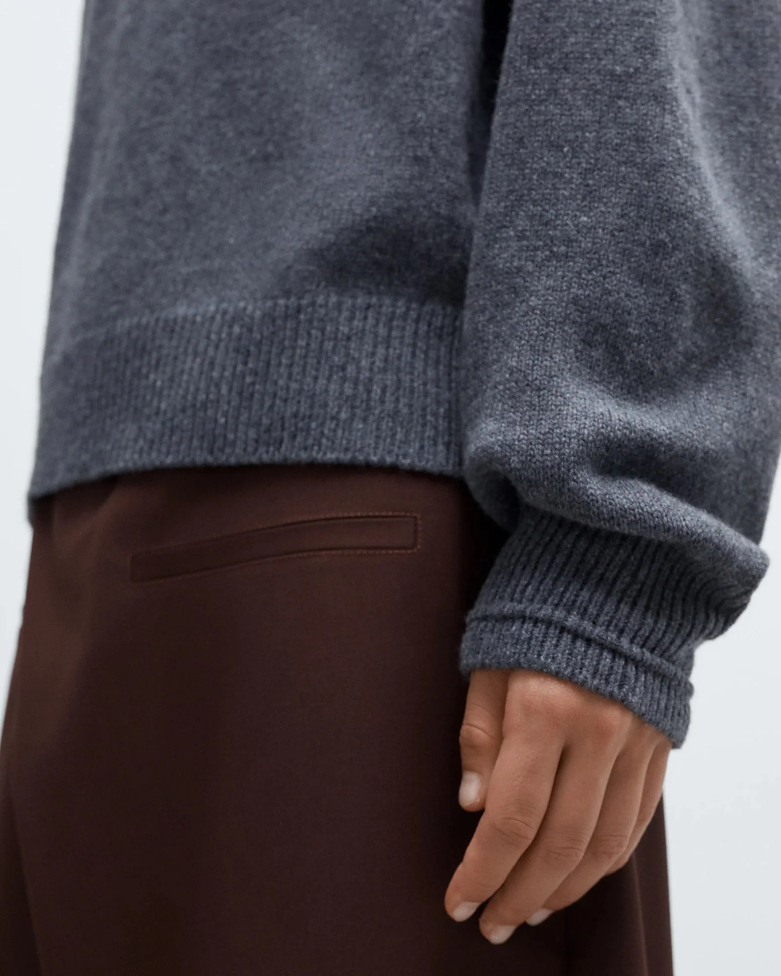 Merino Wool Polo Sweater |Â Grey - Image 4