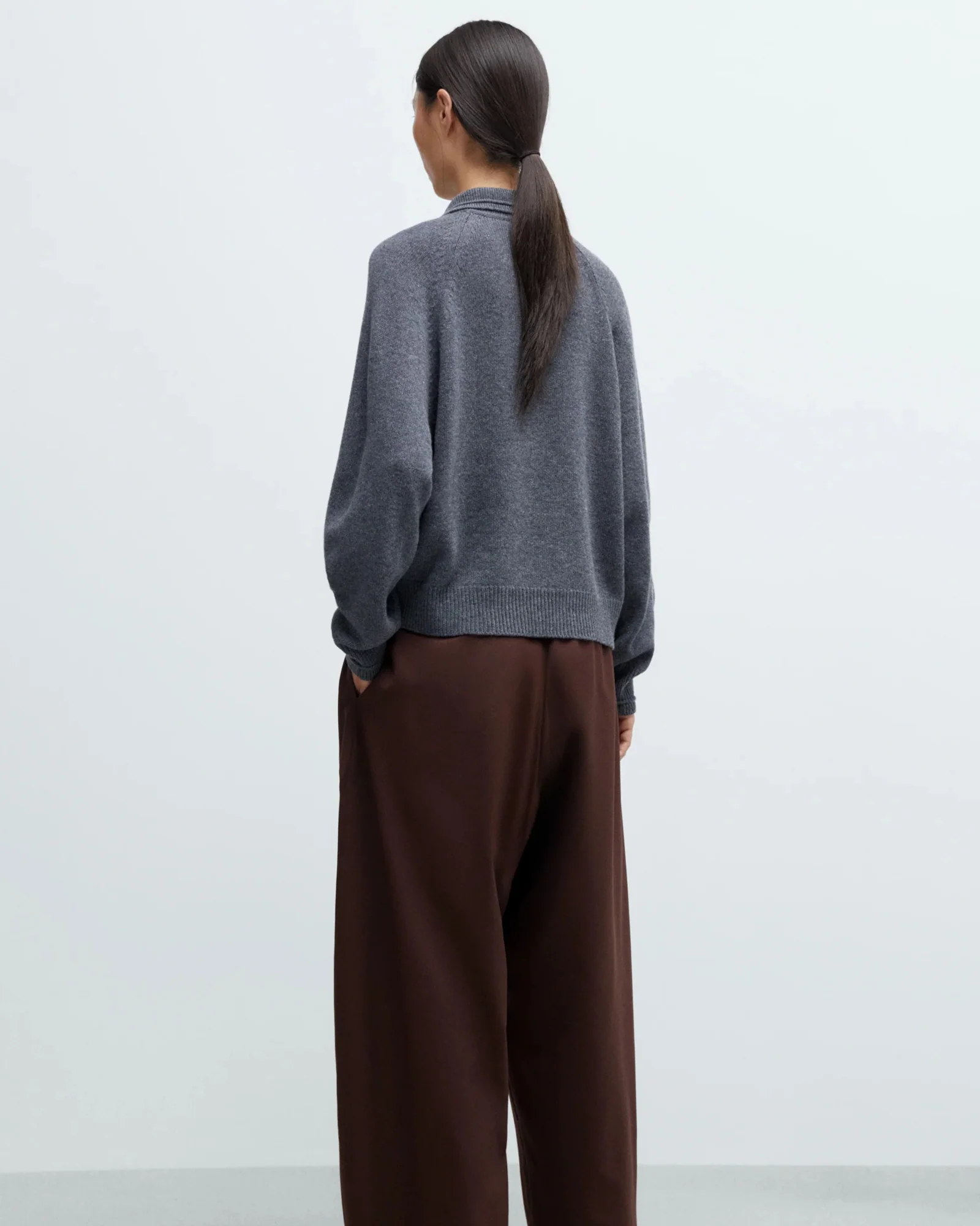 Merino Wool Polo Sweater |Â Grey - Image 5